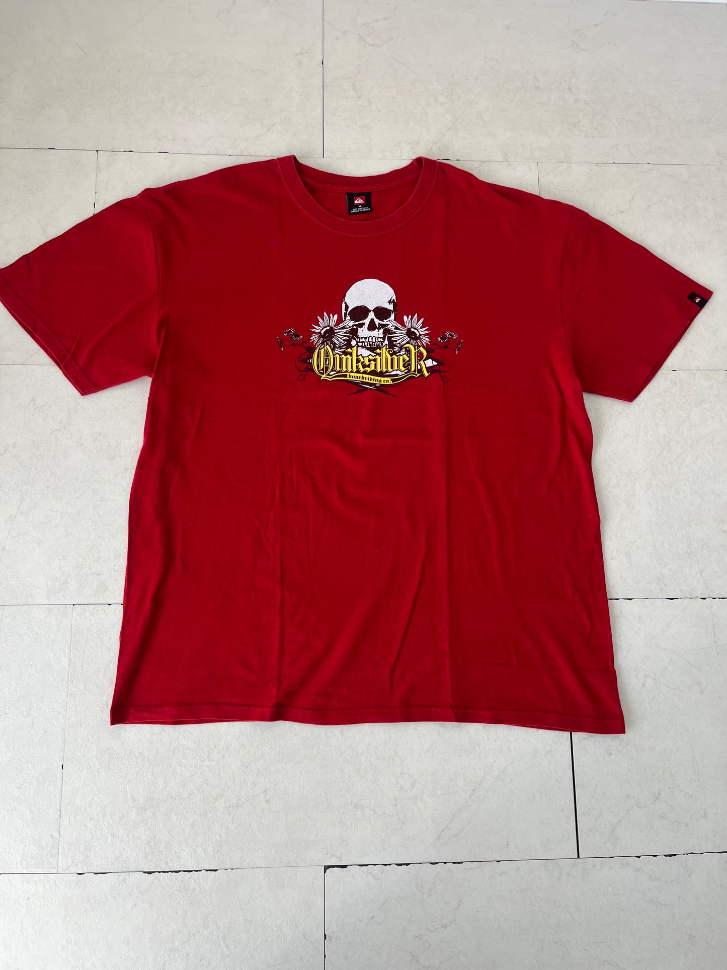 00's Quiksilver Skull patten T-shirt ( men's XL)