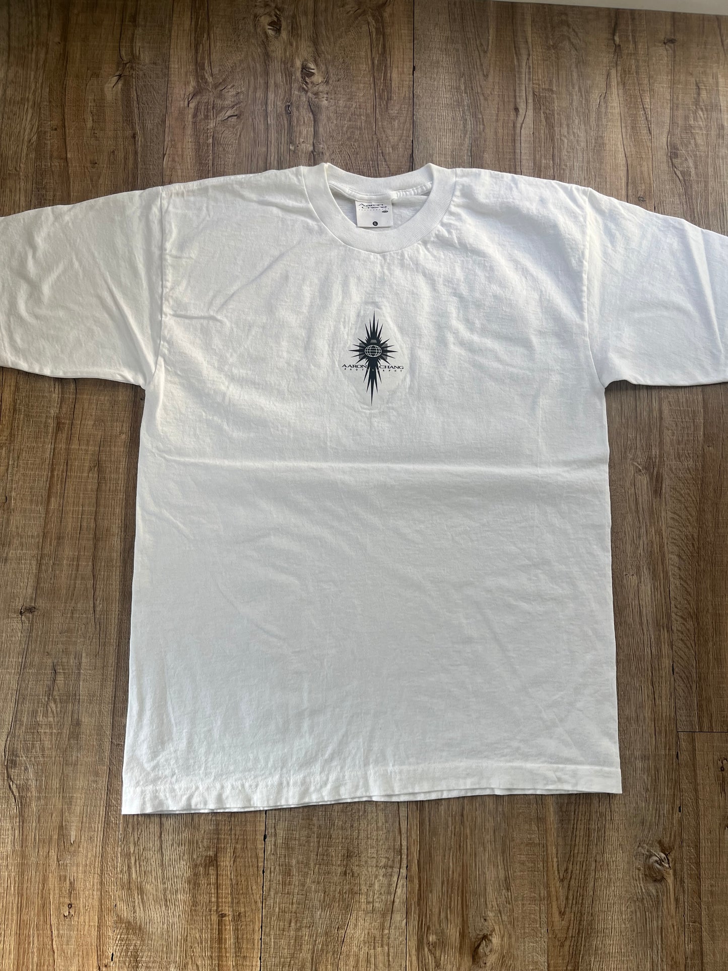 【vintage】90's Aaron Chang Surfing Photo Graphic T-shirt Made in USA(men's L)