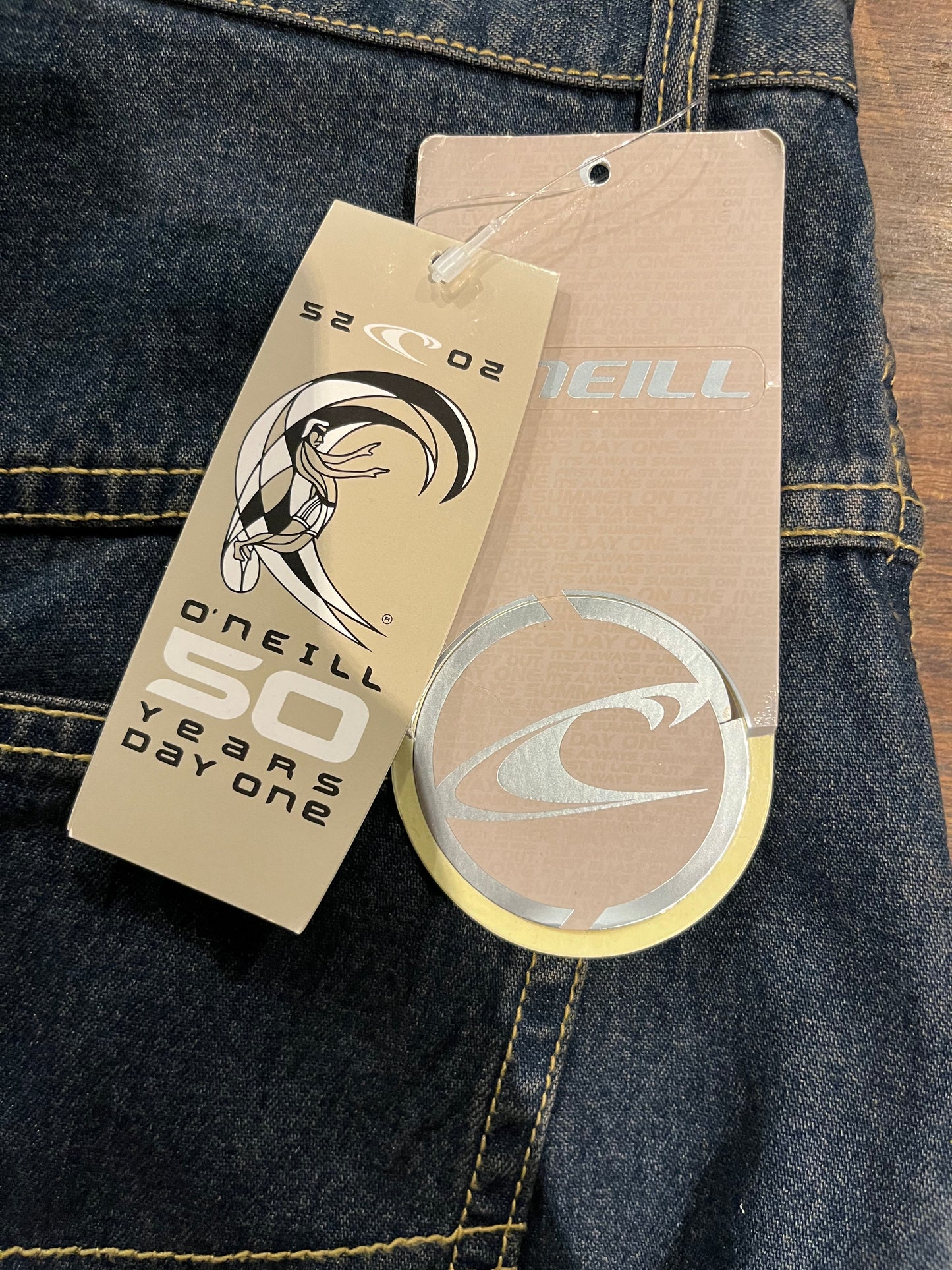 【Dead Stock onewash】 00's O'NEILL surf skate 50years dayone american dna pants (size:30inch)