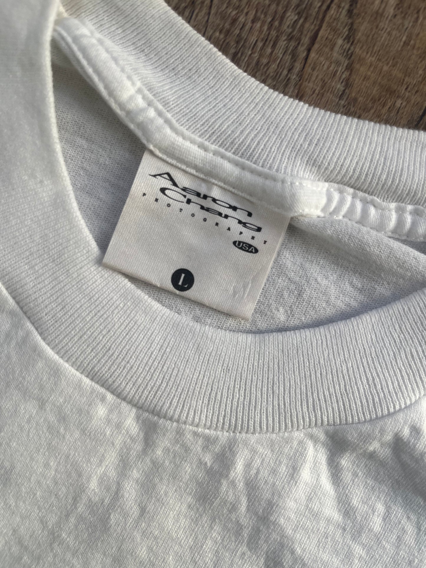 【vintage】90's Aaron Chang Body Board Photo Graphic T-shirt Made in USA(men's L)