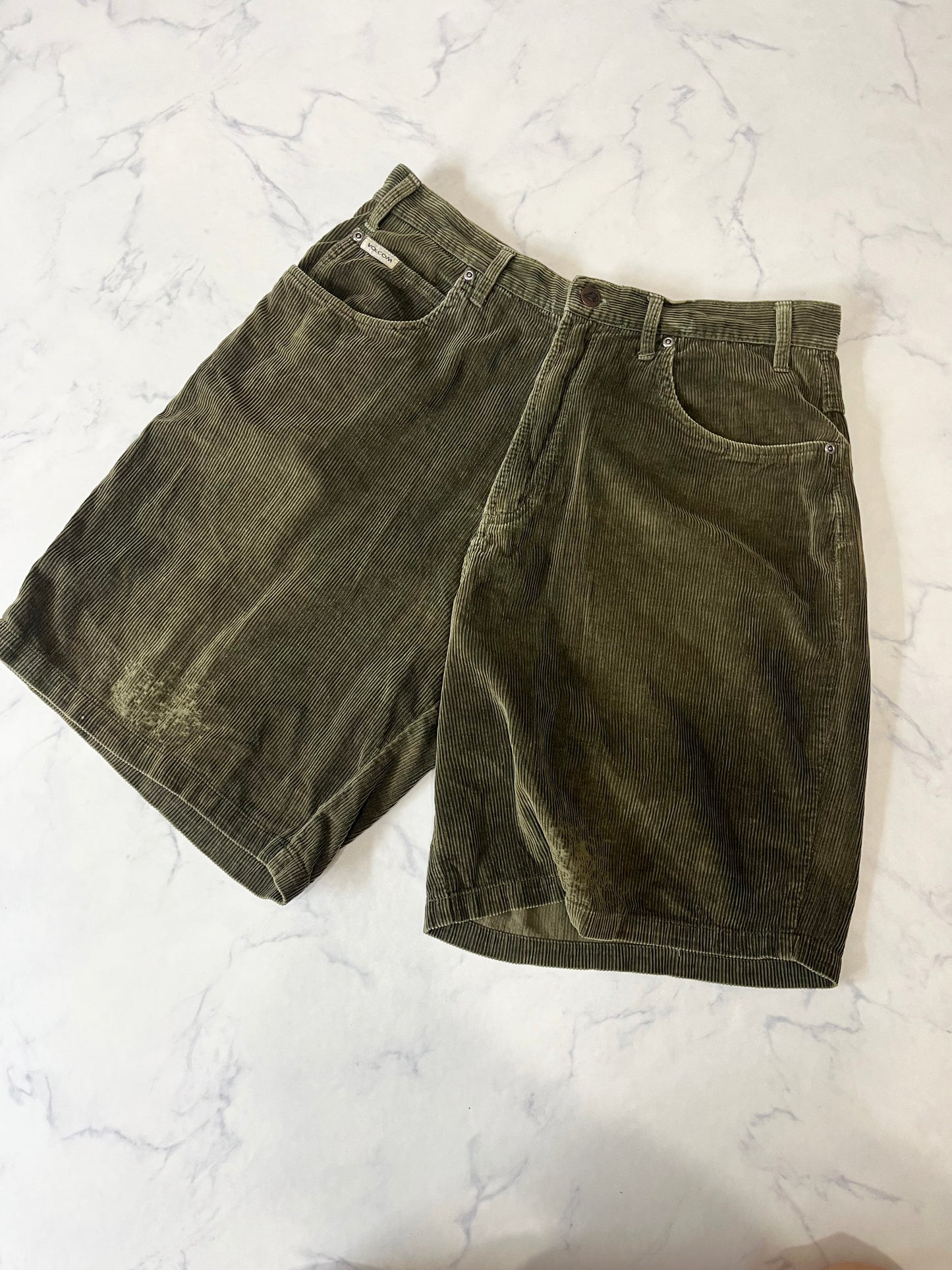 00's Volcom Corduroy Shorts Green 34inch