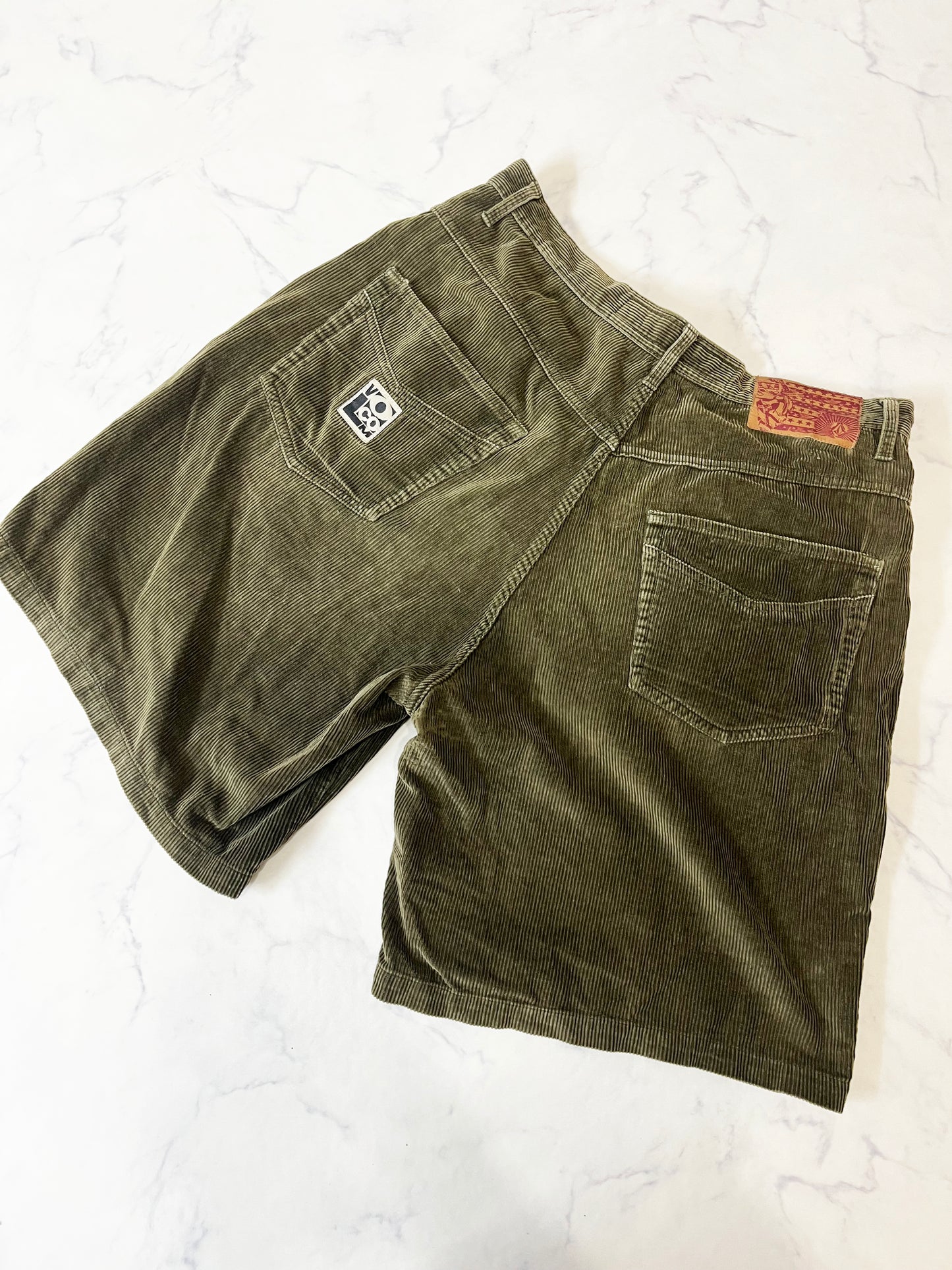 00's Volcom Corduroy Shorts Green 34inch