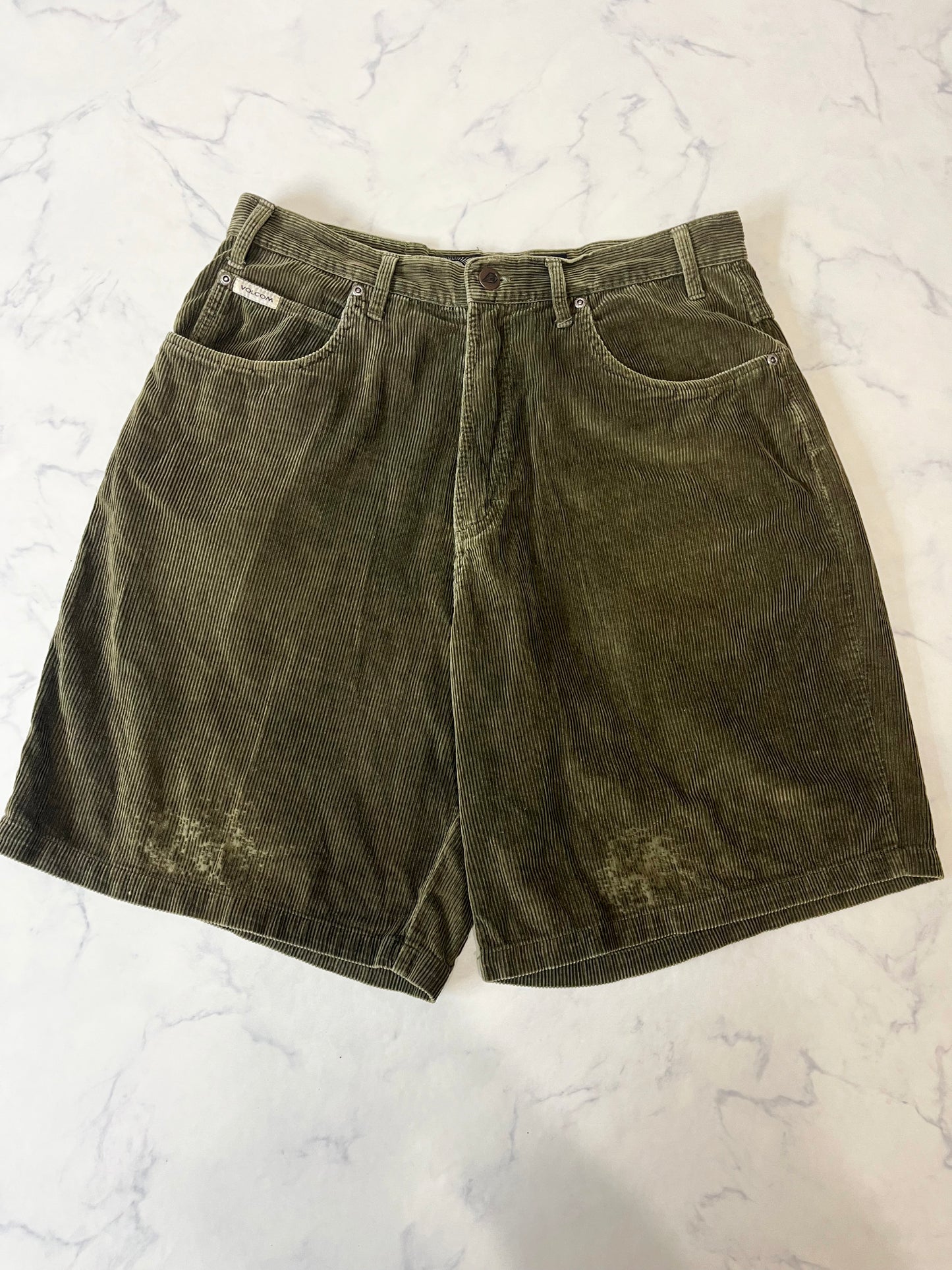 00's Volcom Corduroy Shorts Green 34inch