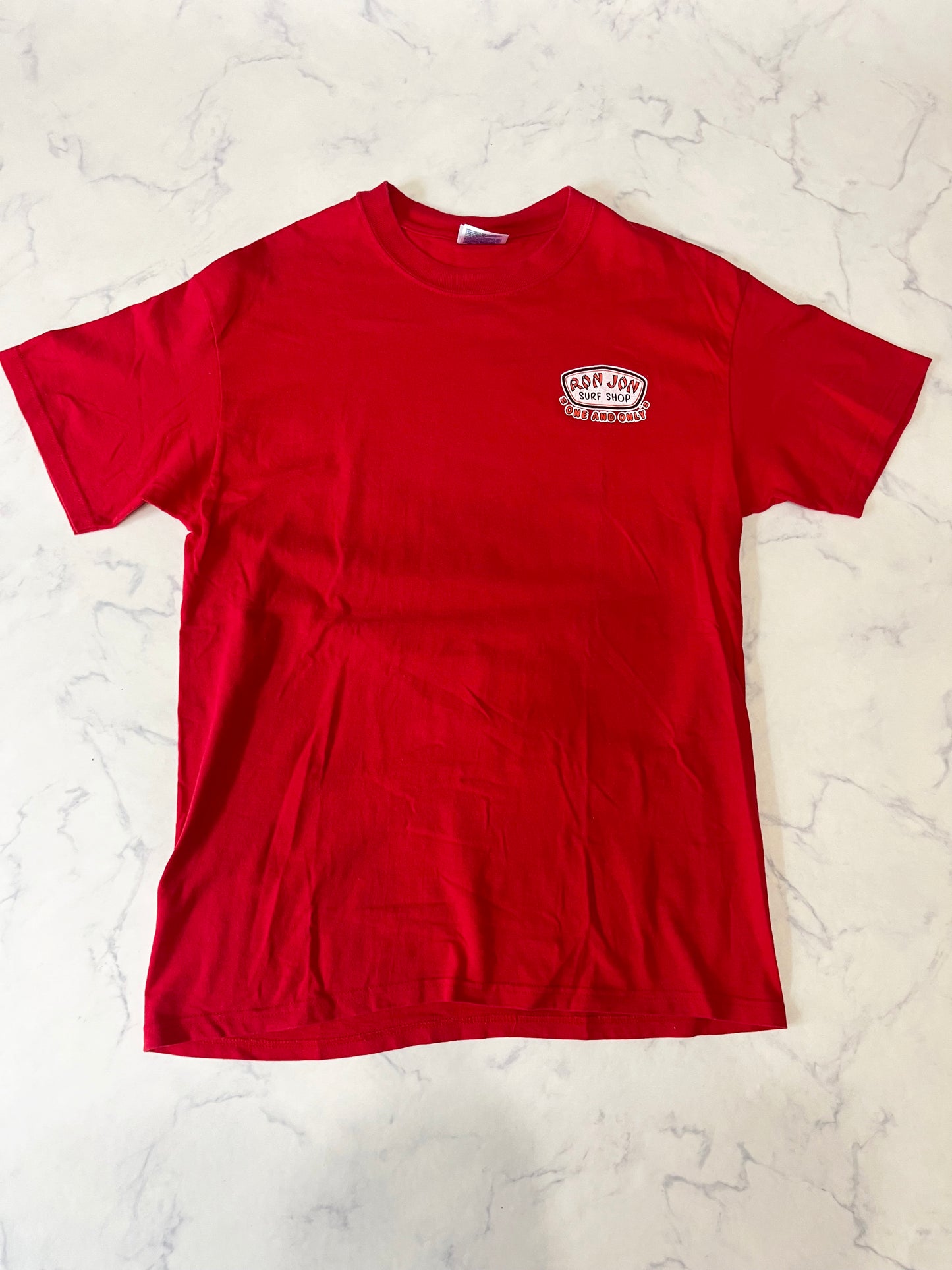 00's RONJON SURF SHOP ONE AND ONLY Red T-shirt (adult M)