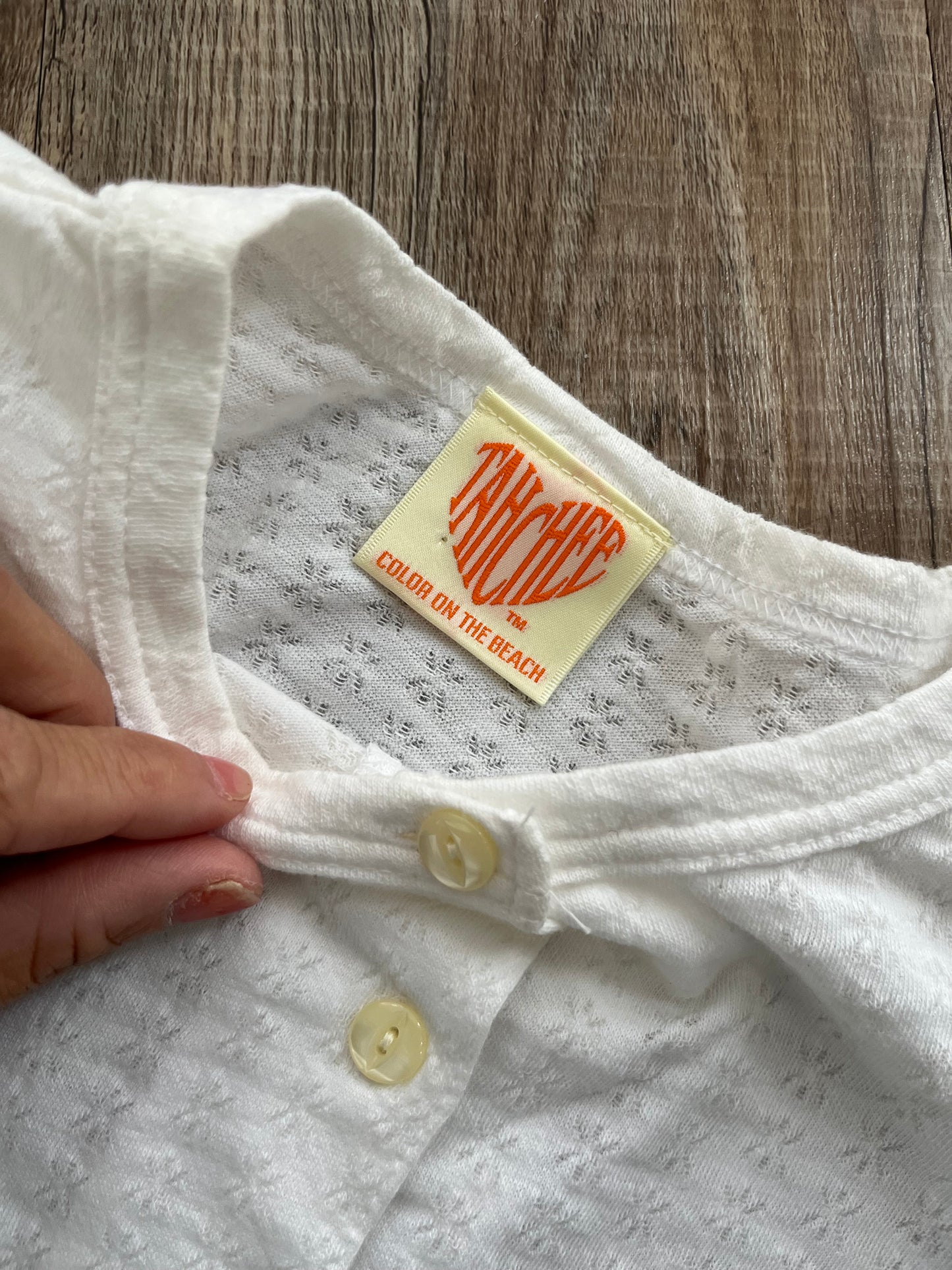 【Girls Surf Collection】00's Tahchee Australia Cotton Cardigan white (size M)