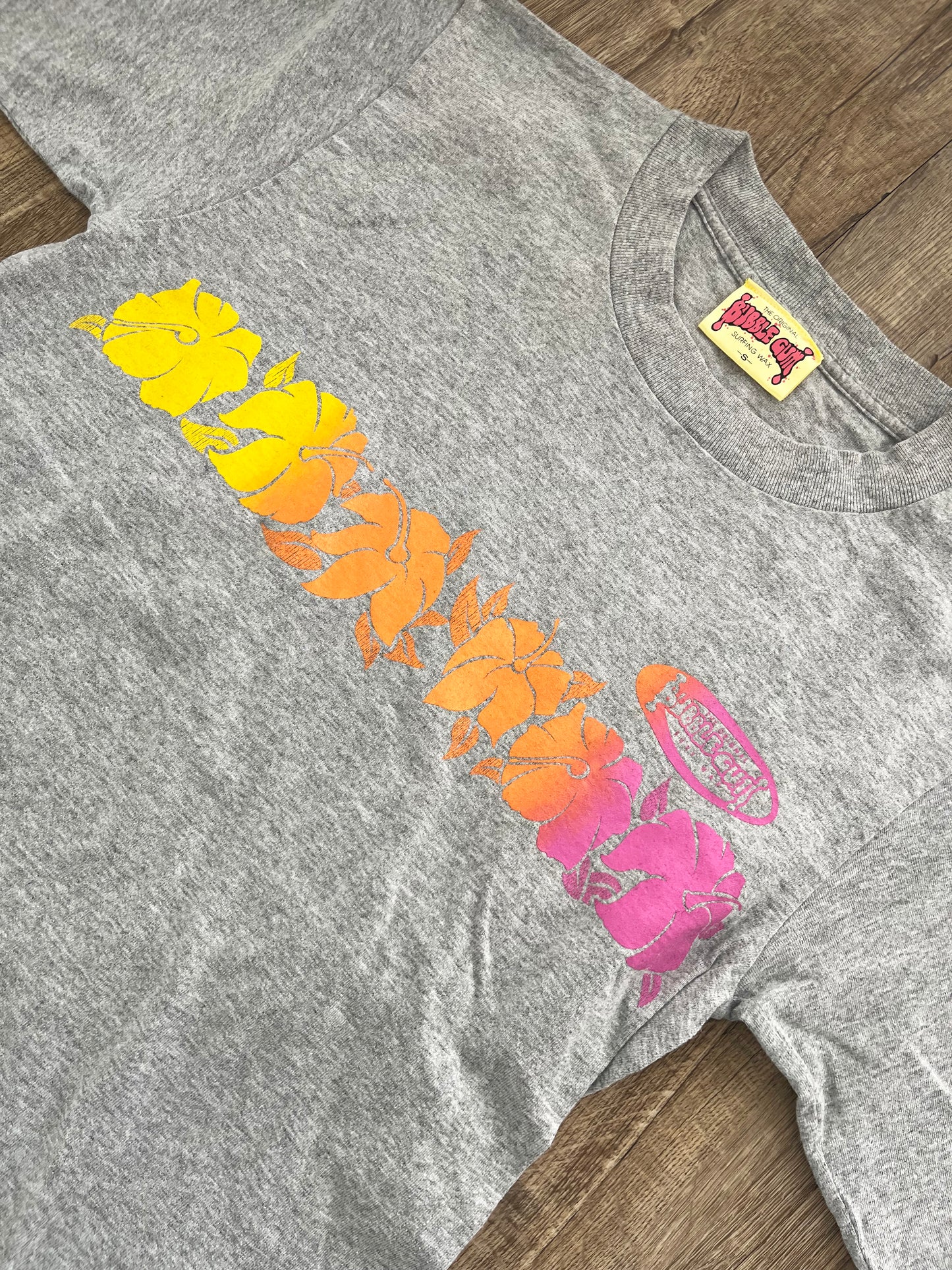 【USED】90's THE ORIGINAL BUBBLE GUM Surf wax T-shirt (men's S)
