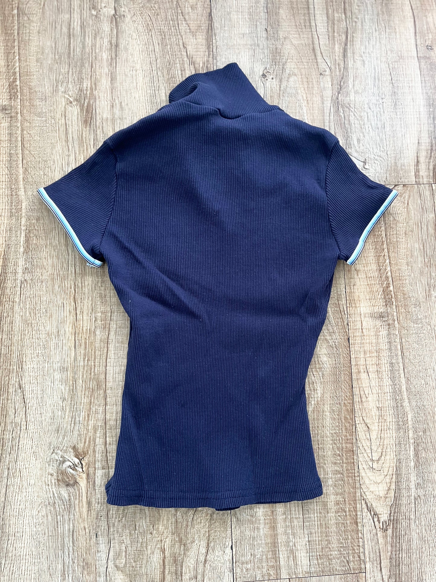 90's STOP HERE USA V-neck shirt Navy 1 (SMALL)