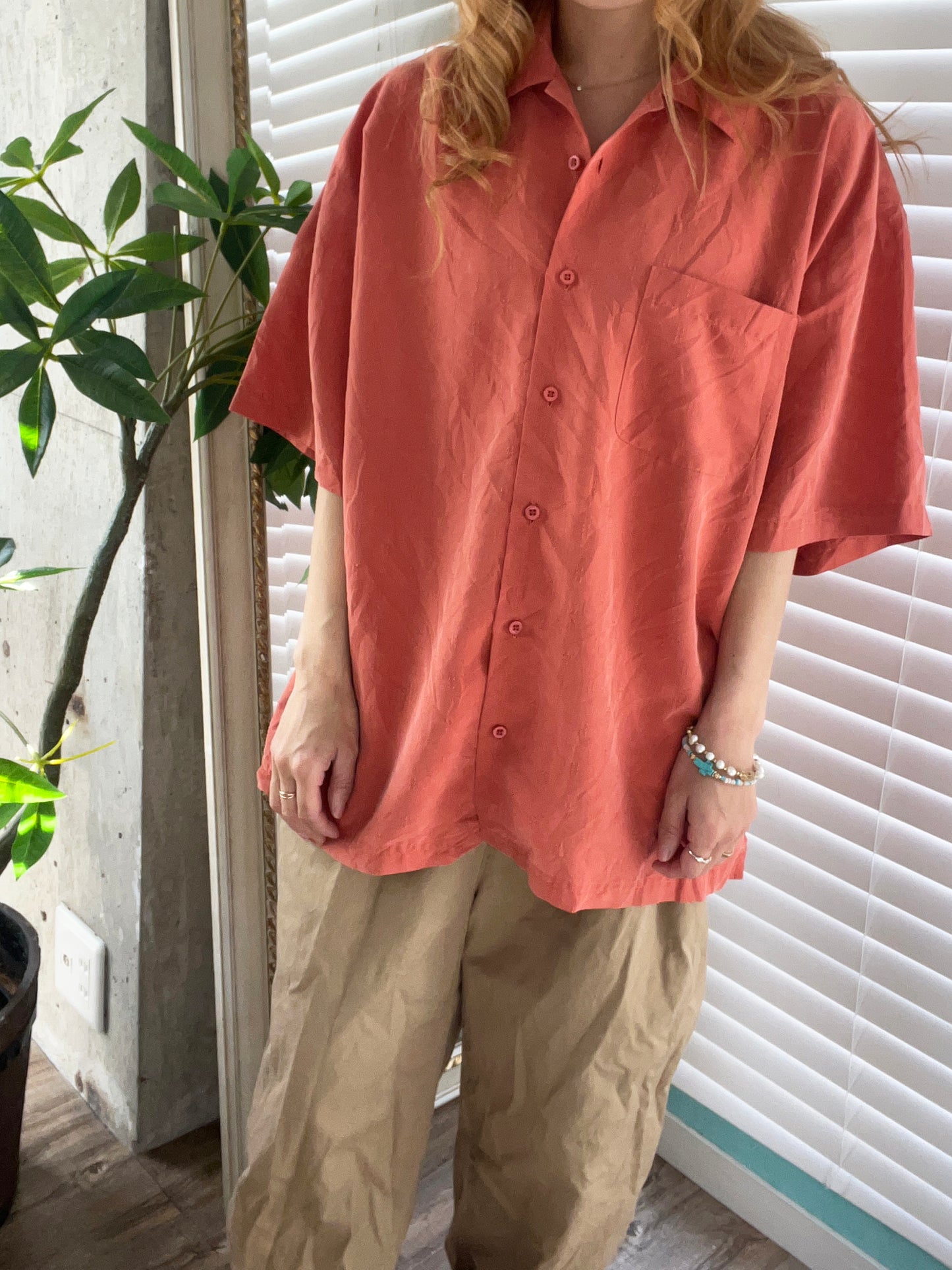 Haggar Men's Rayon Resort Shirt(men's L)