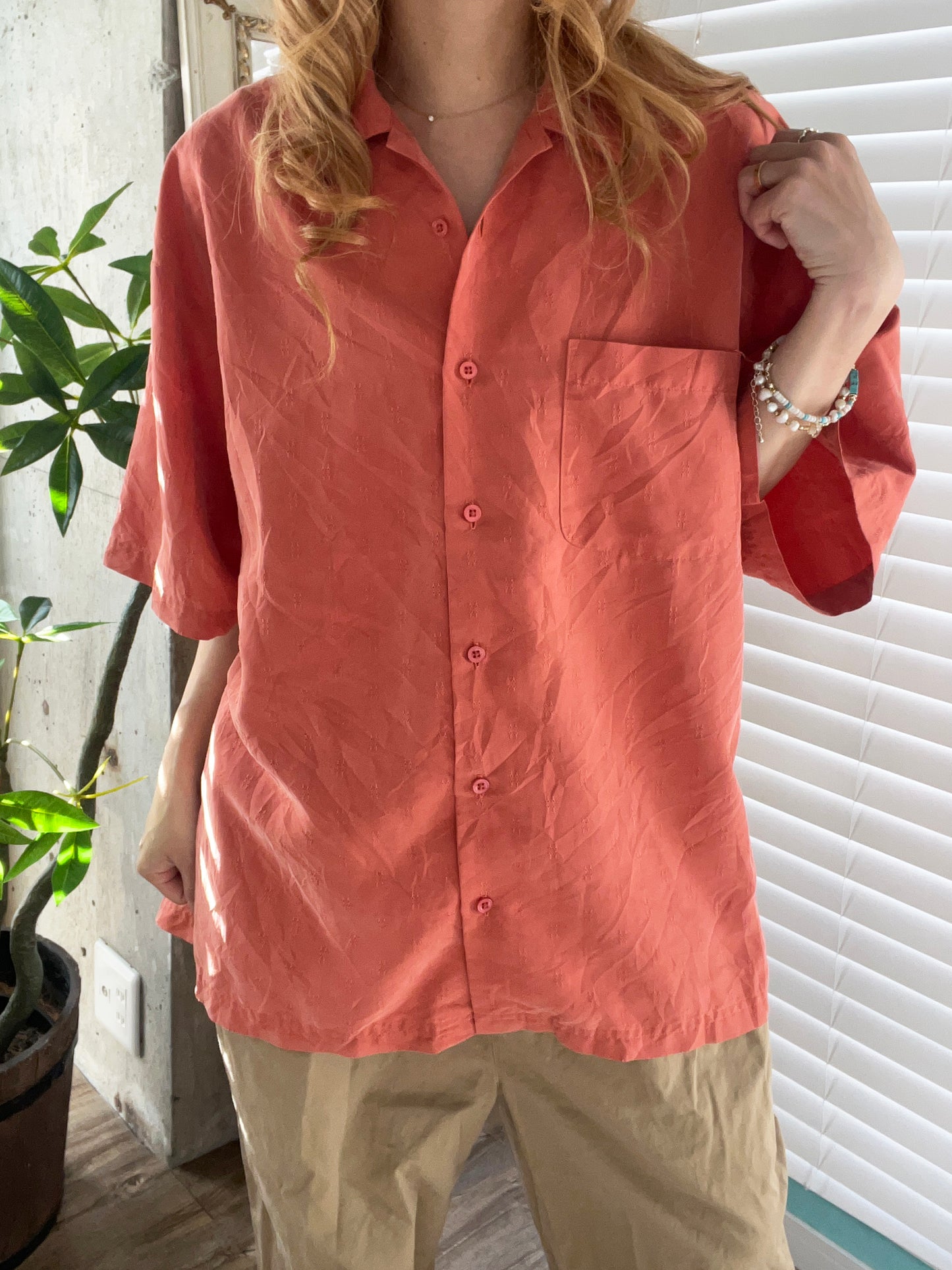 Haggar Men's Rayon Resort Shirt(men's L)