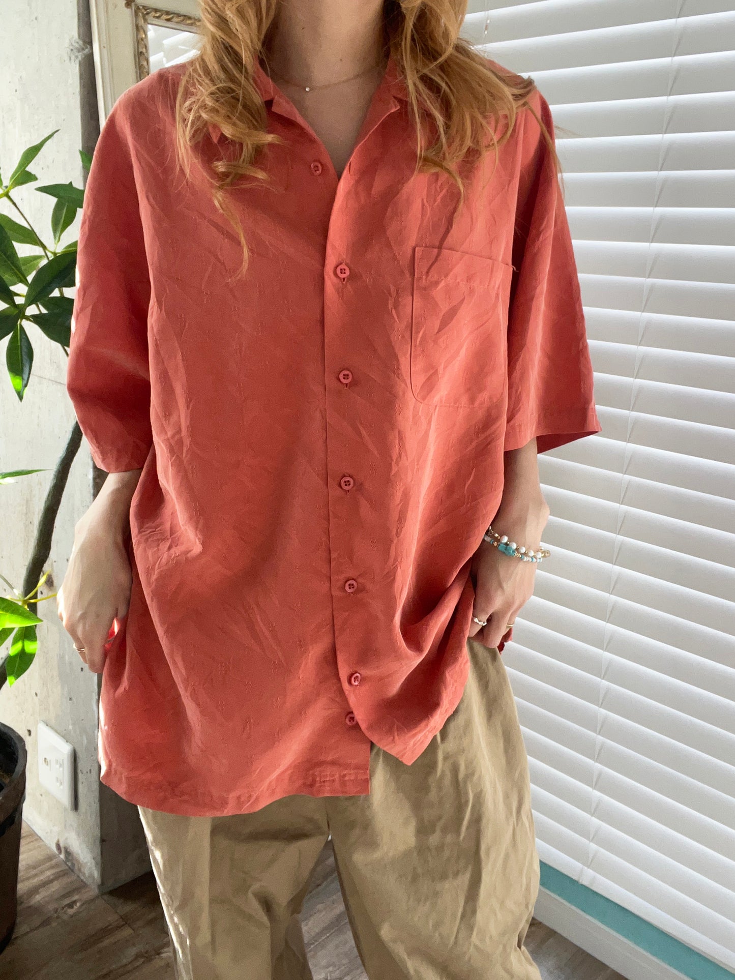 Haggar Men's Rayon Resort Shirt(men's L)