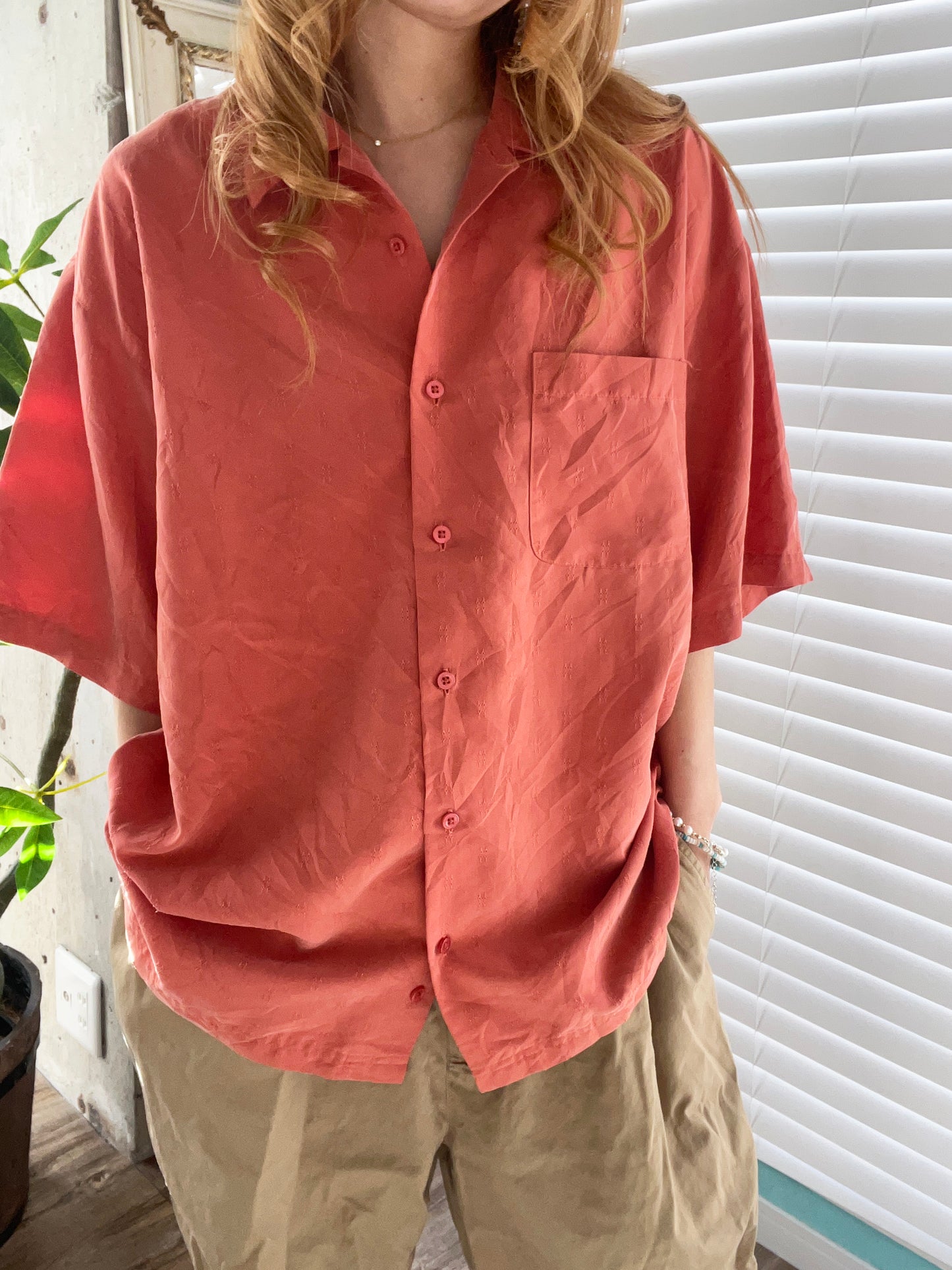 Haggar Men's Rayon Resort Shirt(men's L)