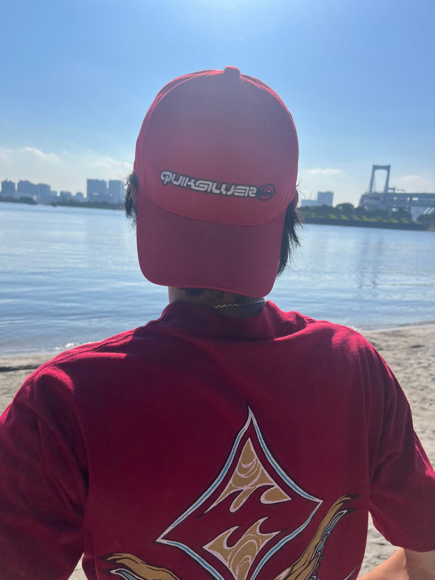 【USED】Quiksilver FLEXFIT Cap Red