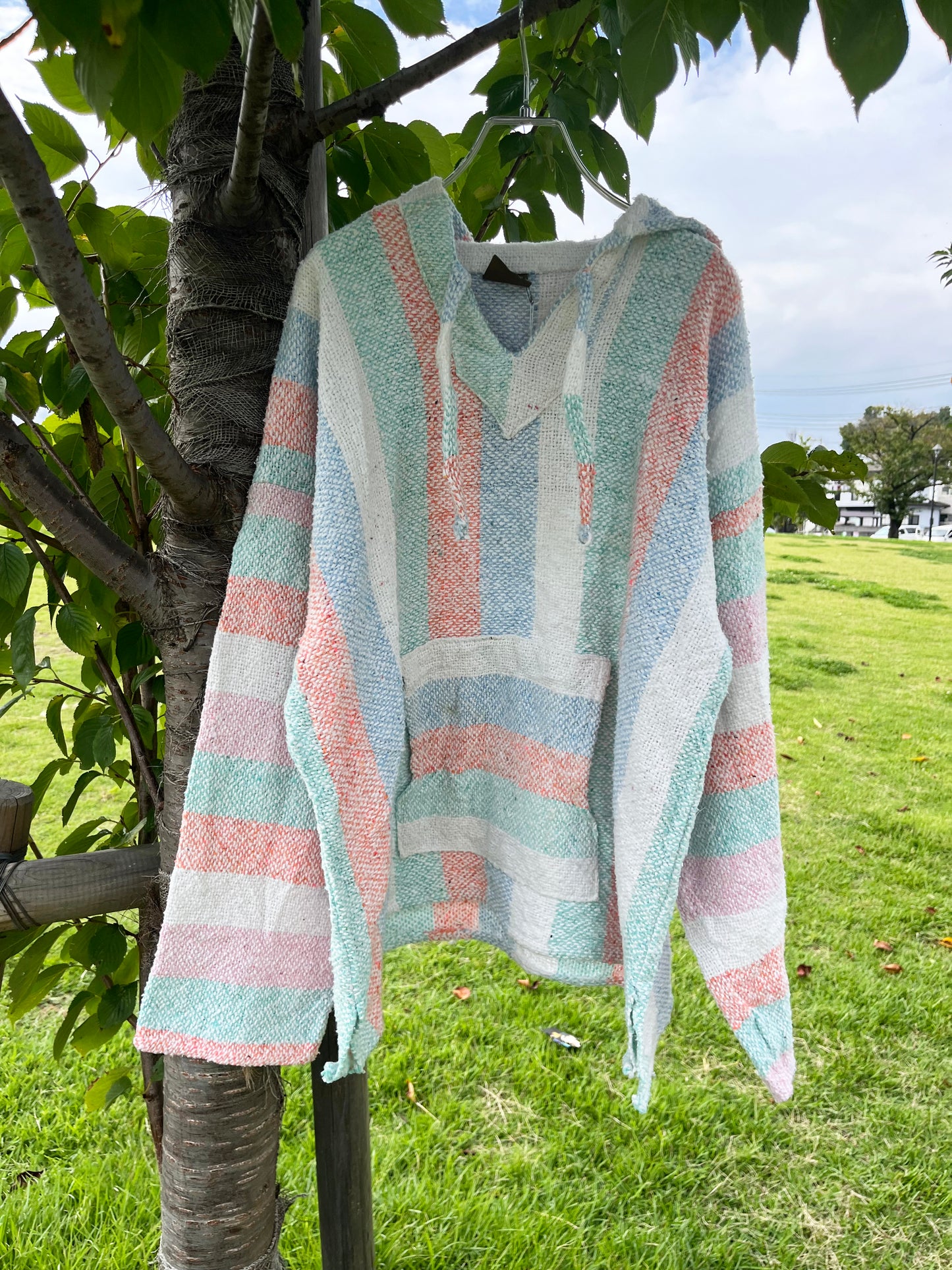 Pastel gradient Baja Hoodie mexican parka (size XL)