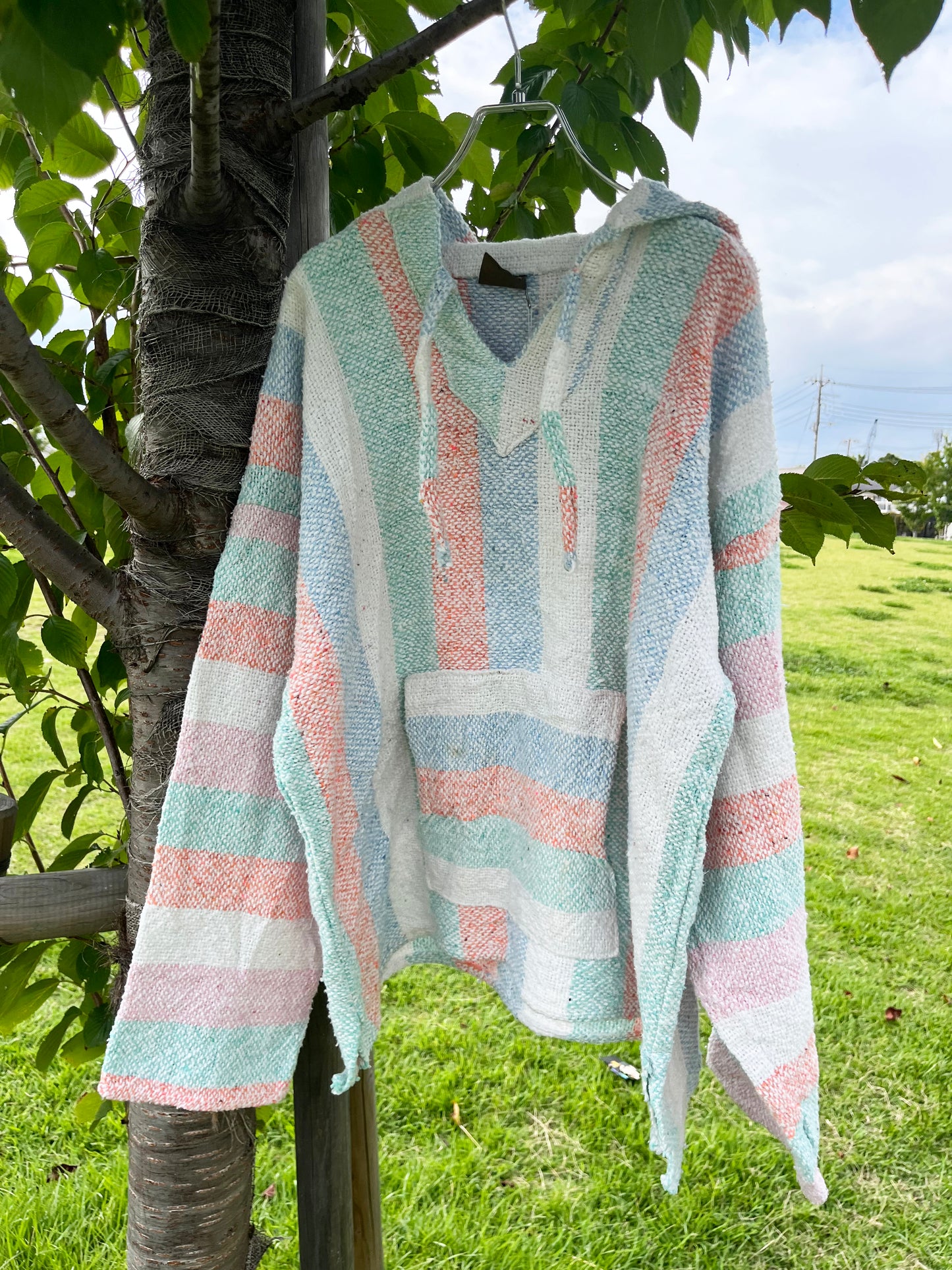 Pastel gradient Baja Hoodie mexican parka (size XL)