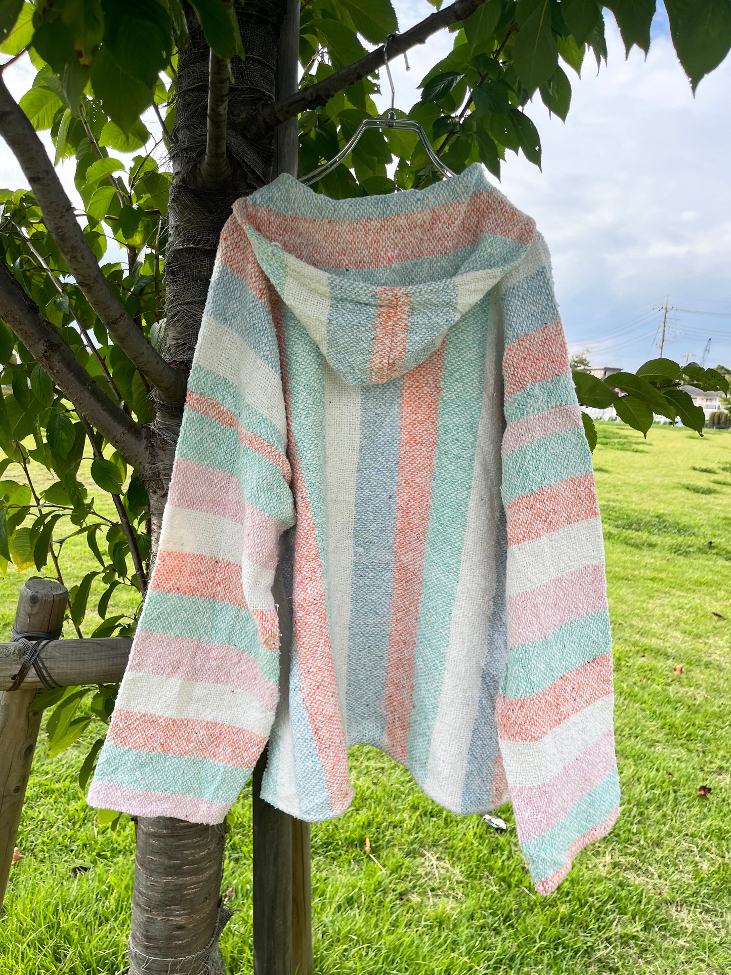 Pastel gradient Baja Hoodie mexican parka (size XL)