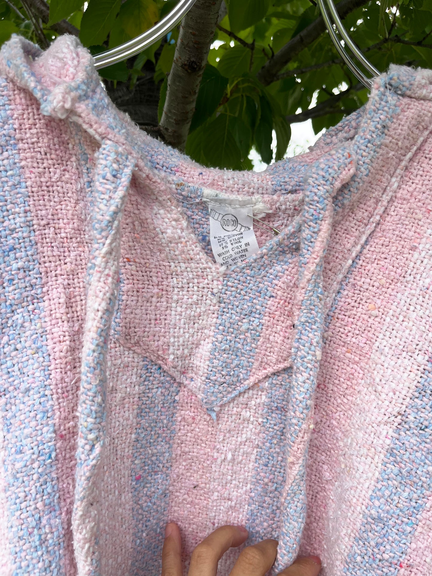 Roco Pink gradient Baja Hoodie Mexican Parka (Size XL)
