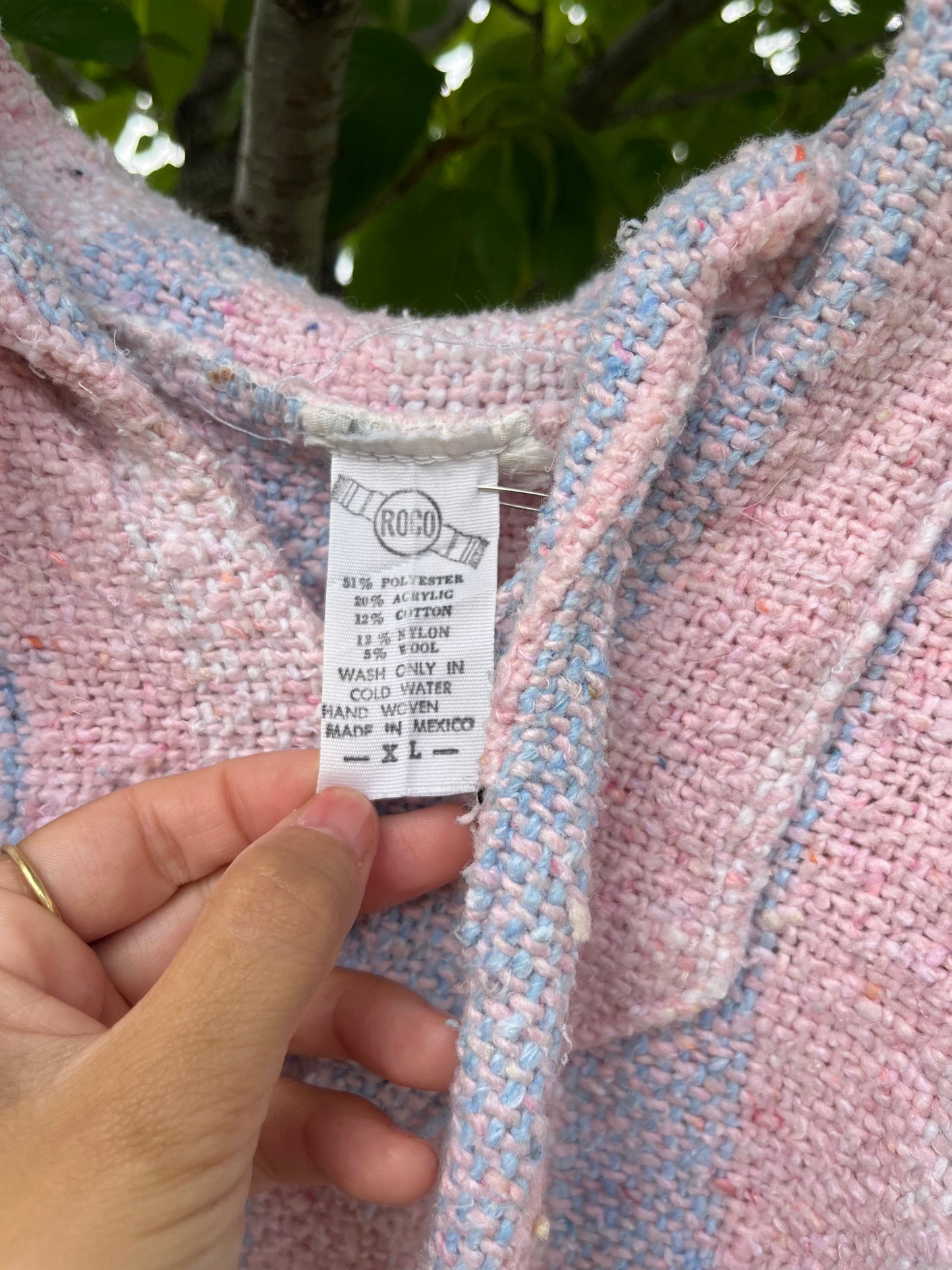 Roco Pink gradient Baja Hoodie Mexican Parka (Size XL)