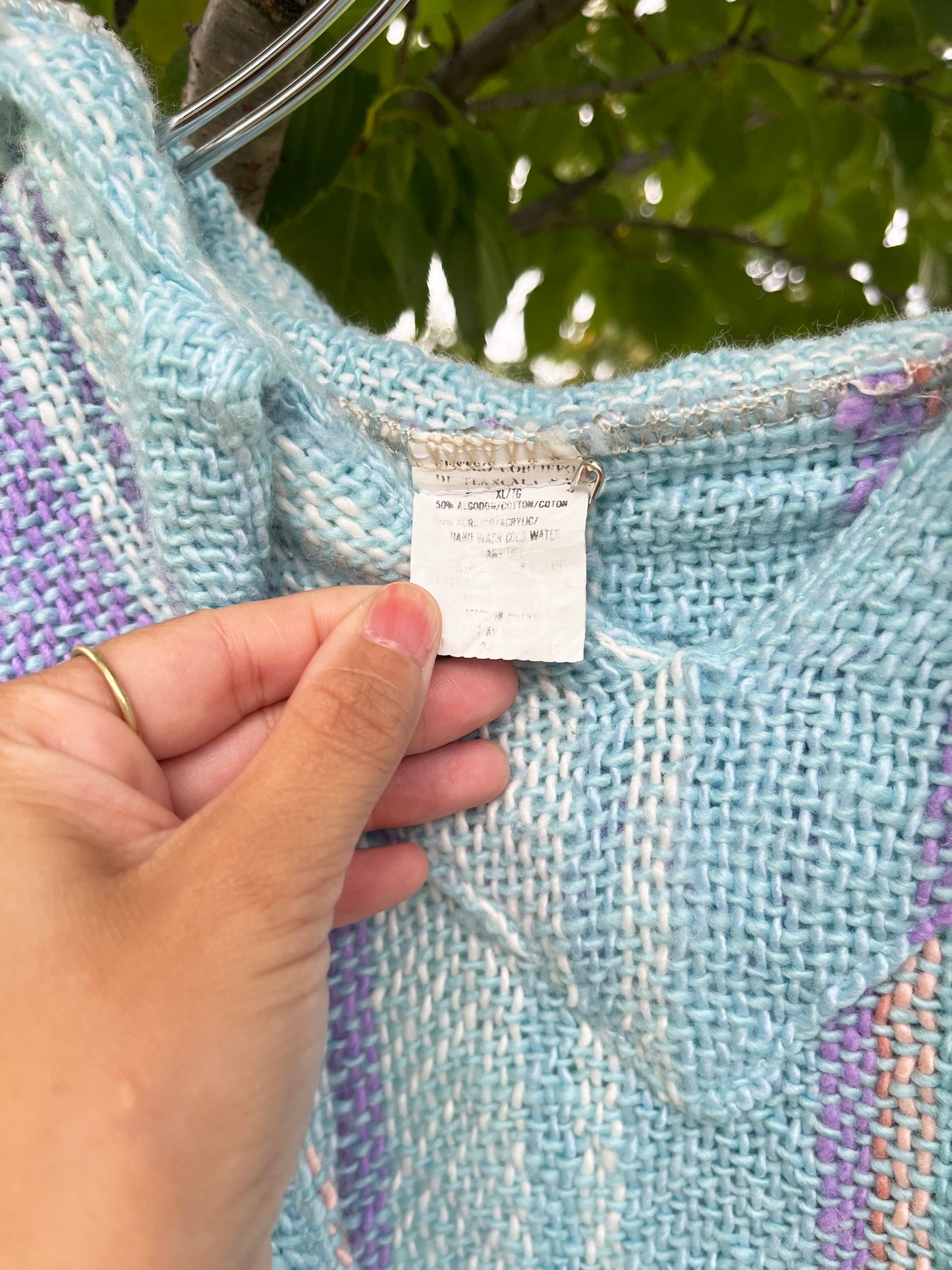 Pastel Blue Baja Hoodie mexican parka (Size XL)