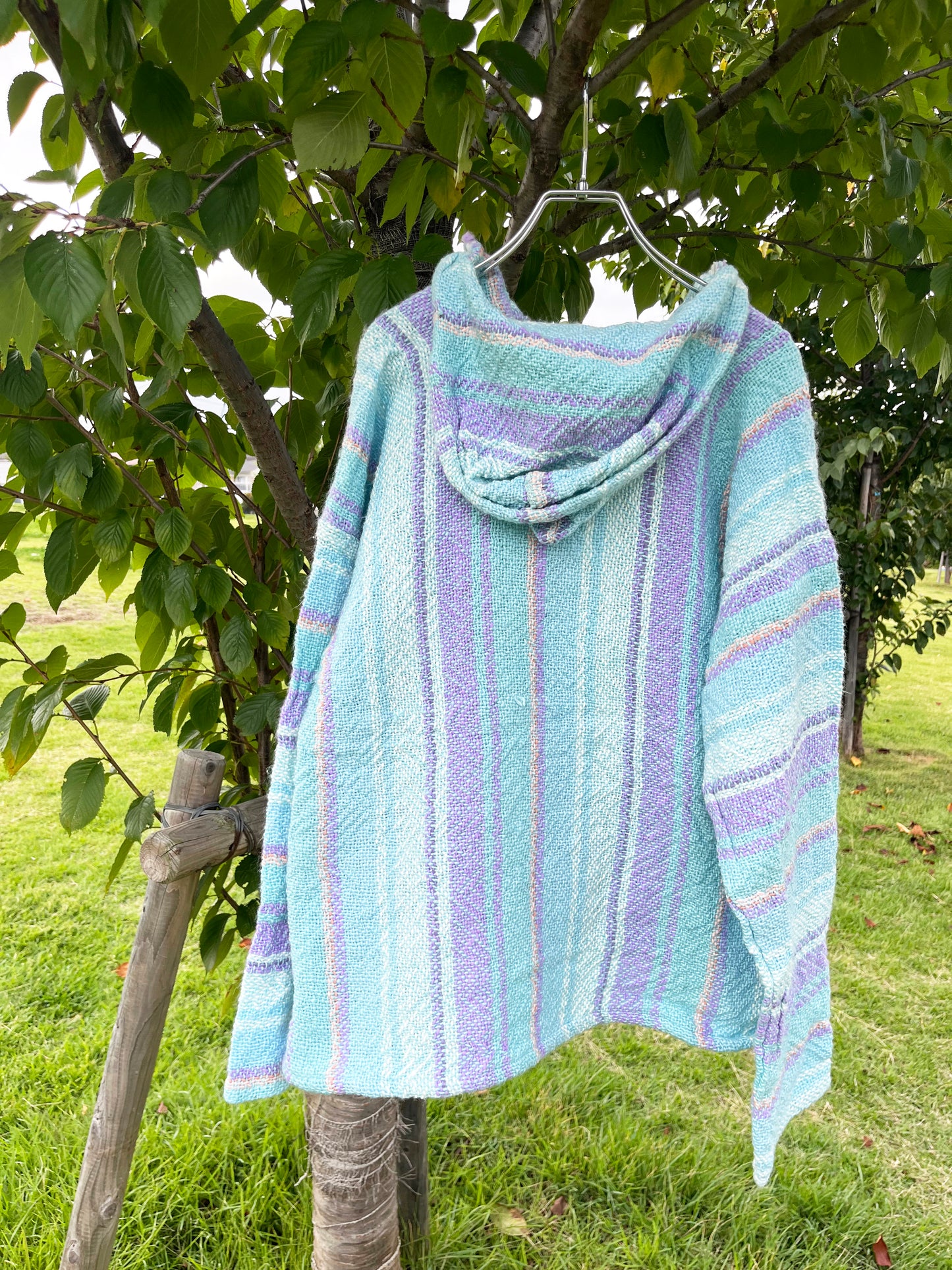 Pastel Blue Baja Hoodie mexican parka (Size XL)