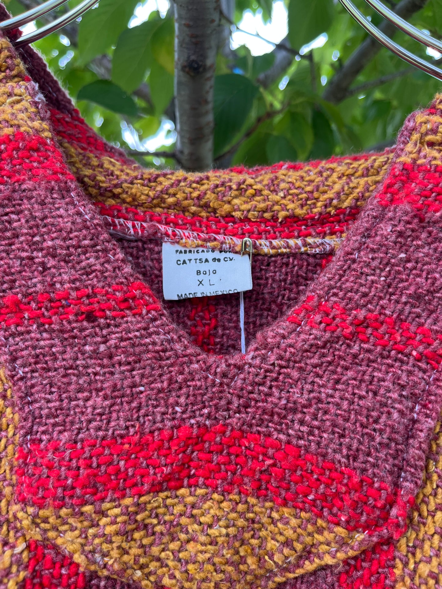 Red gradient Baja Hoodie Mexican Parka (Size XL)