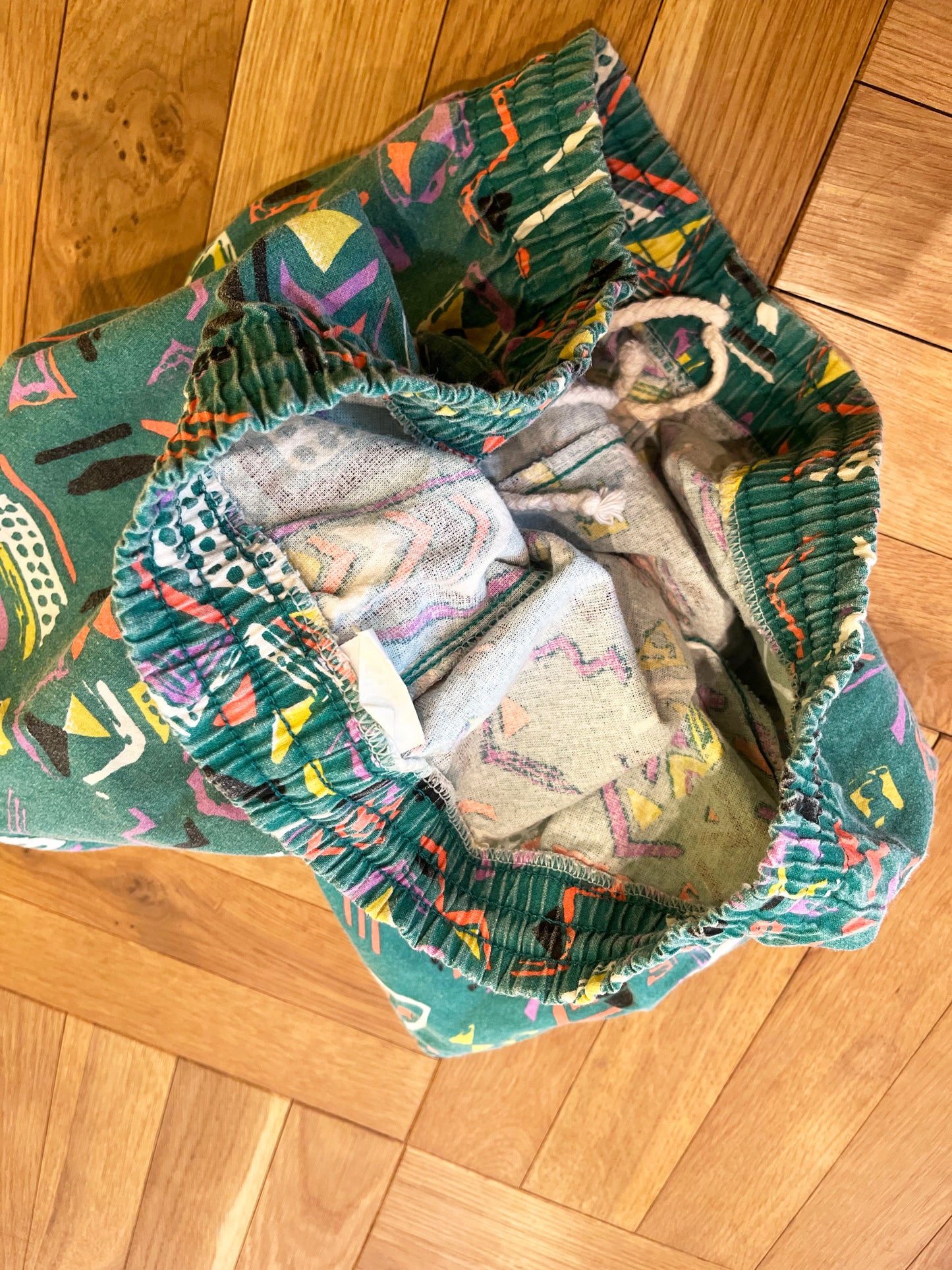 【EURO vintage】Green Cotton beach shorts (men's M)※実際はXL相当