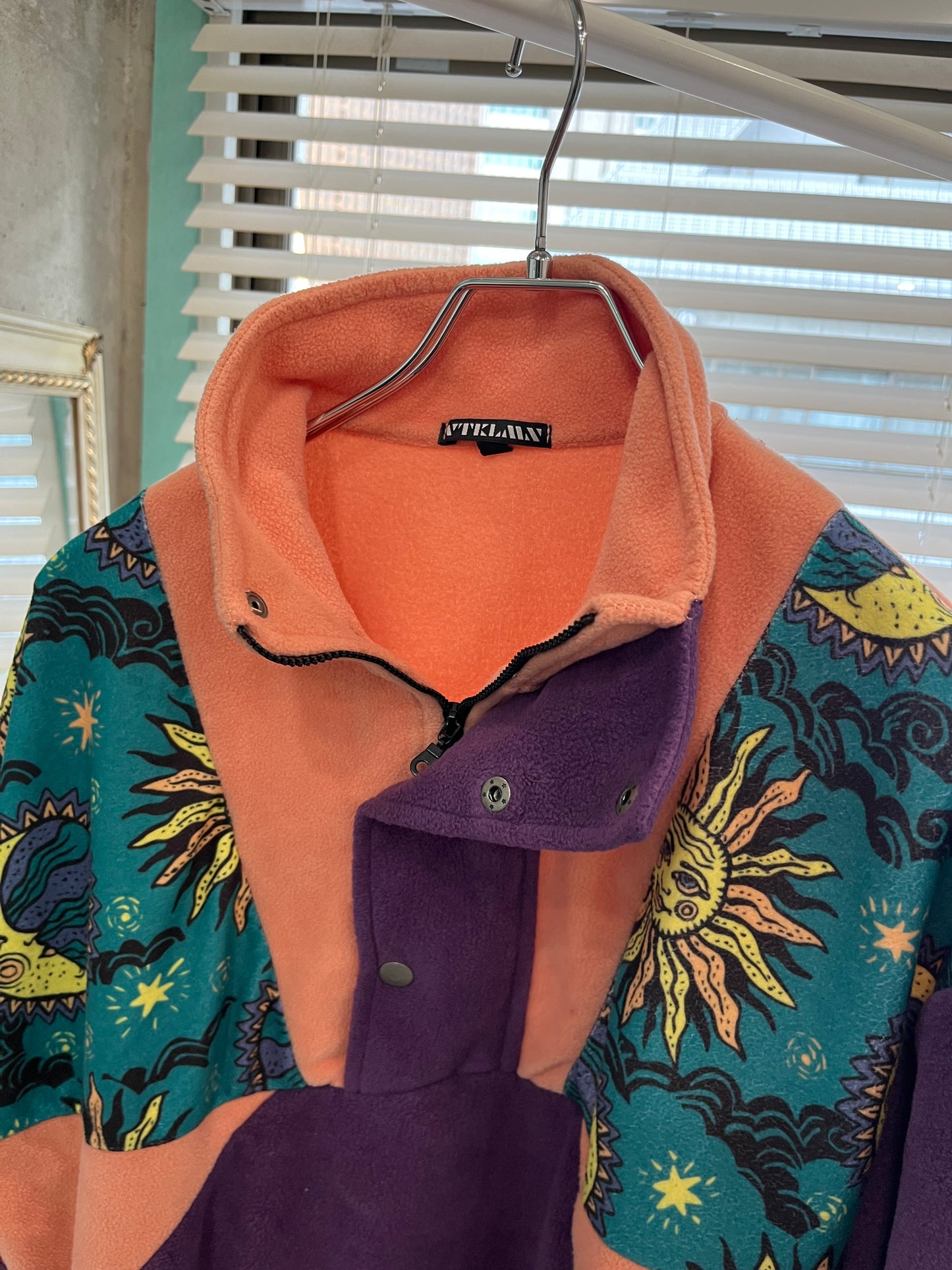 Euro vintage The sun and the moon fleece jacket (men's S-M相当)