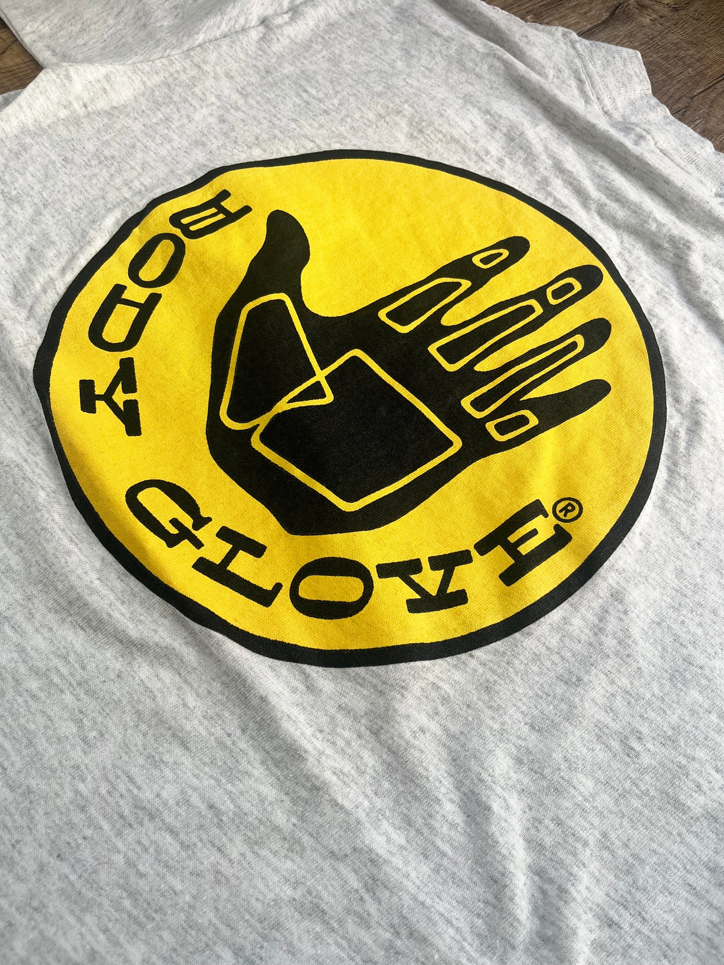 【BODY GLOVE】Dead Stock/one wash 80's vintage Big Logo T-shirt Gray Made in USA(men's M)