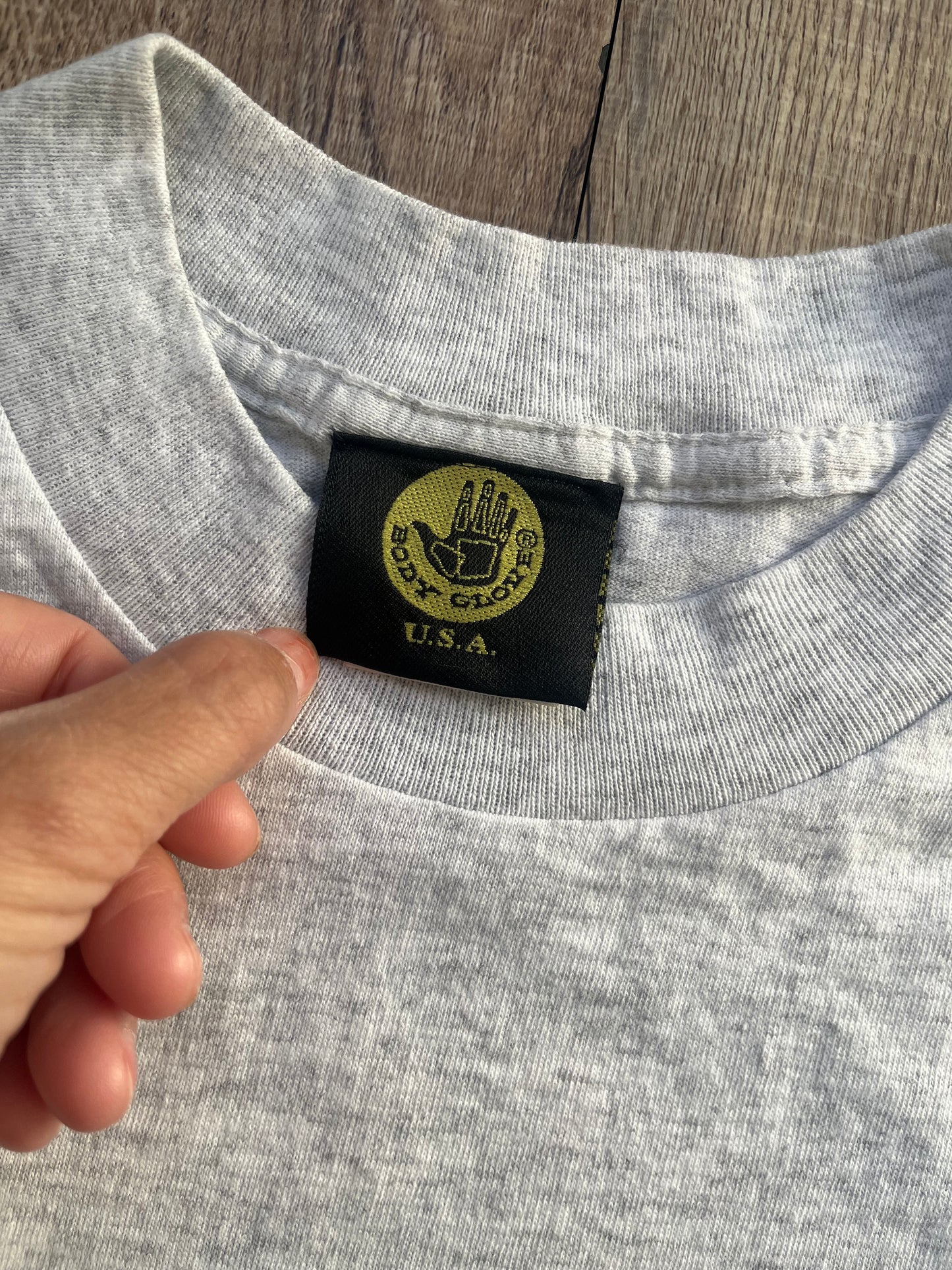 【BODY GLOVE】Dead Stock/one wash 80's vintage Big Logo T-shirt Gray Made in USA(men's M)