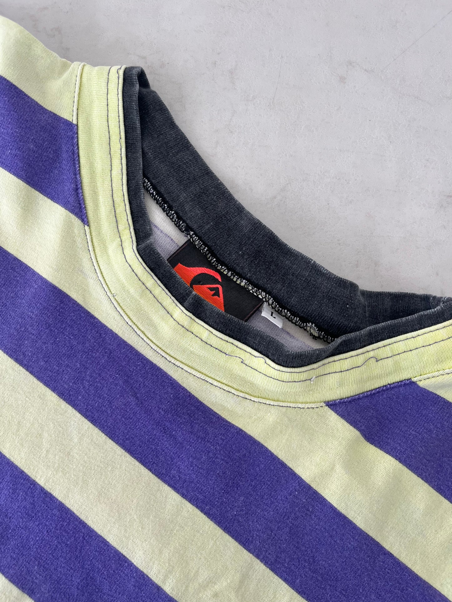 【Quiksilver】80's vintage Quiksilver striped T-shirt Made in USA(men's L)