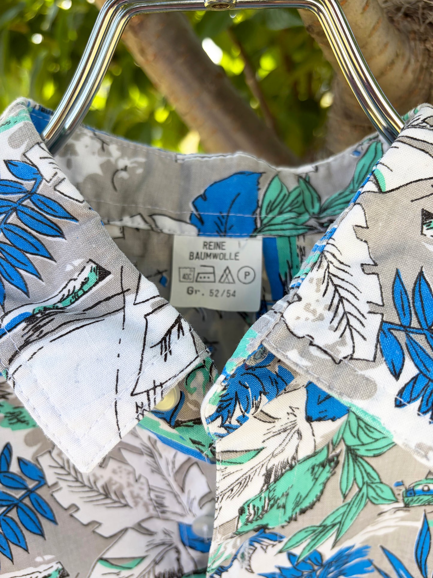 【Euro vintage】REINE All Over Pattan Cotton Aloha Shirt (size 52/54 )