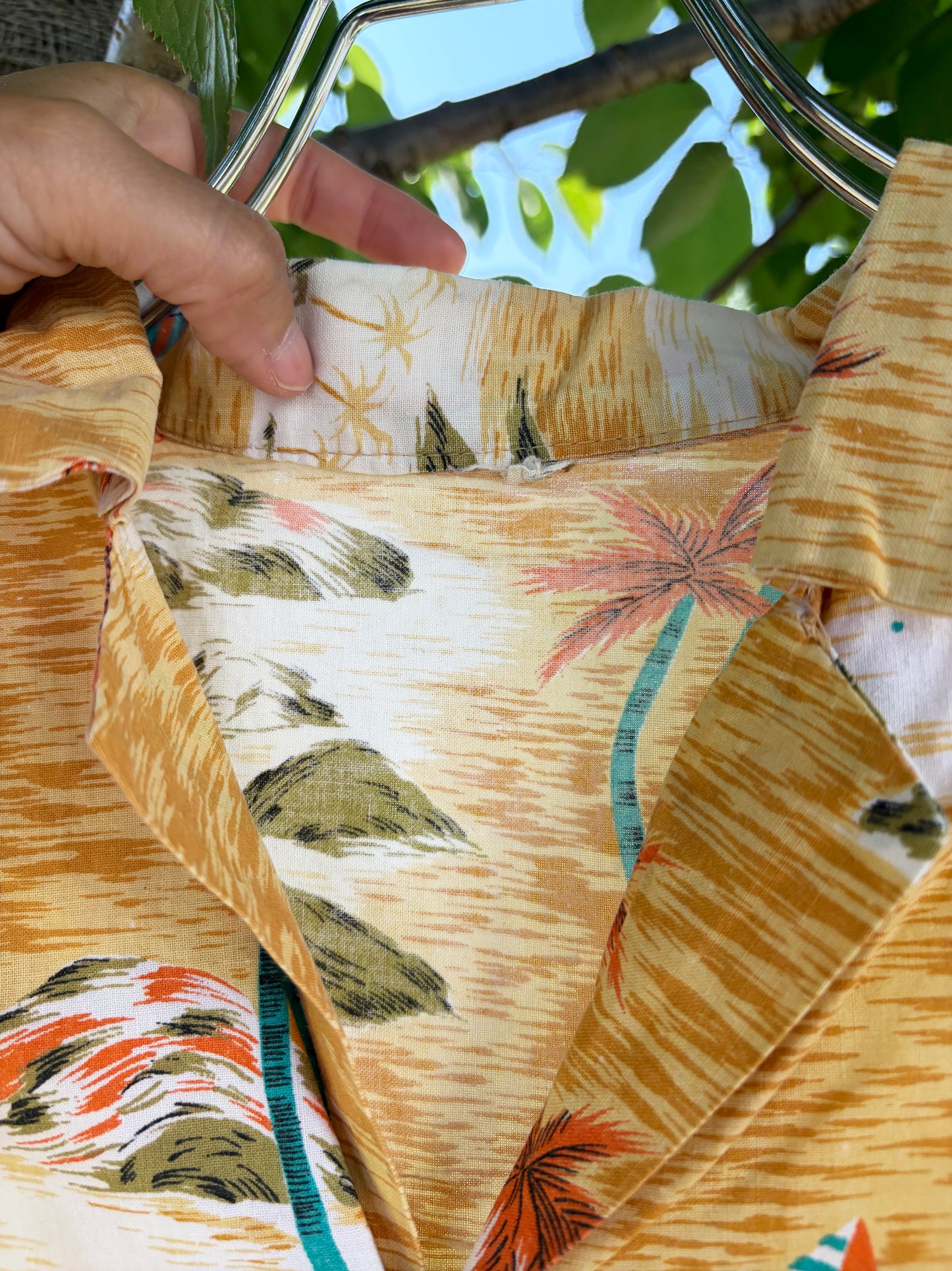 vintage Seascape pattan aloha shirt (women's L相当)