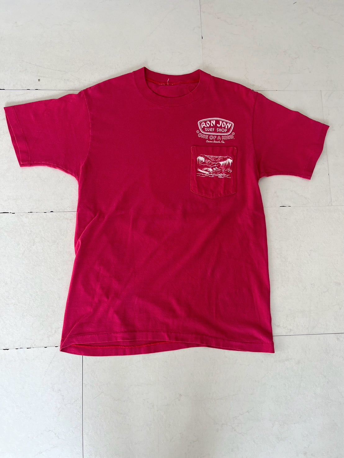 【RONJON SURF SHOP】80's RONJON SURF SHOP Surf Cruiser Pocket T-shirt (About men's M)