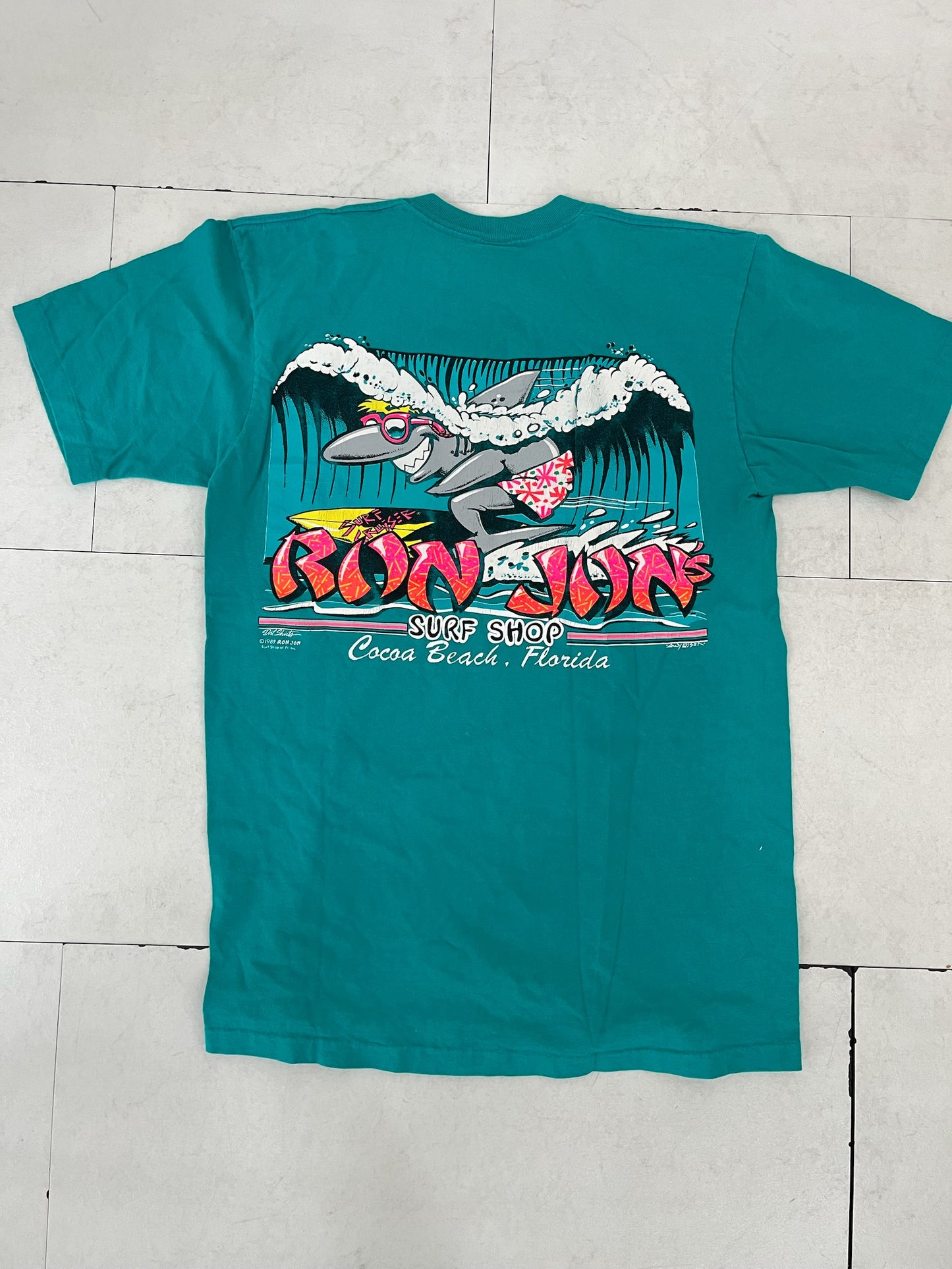 80's RONJON SURF SHOP Surf Cruiser Pocket T-shirt (Size:SMALL)