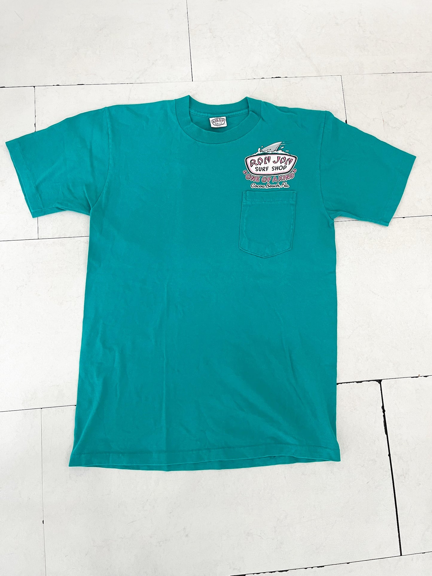 80's RONJON SURF SHOP Surf Cruiser Pocket T-shirt (Size:SMALL)