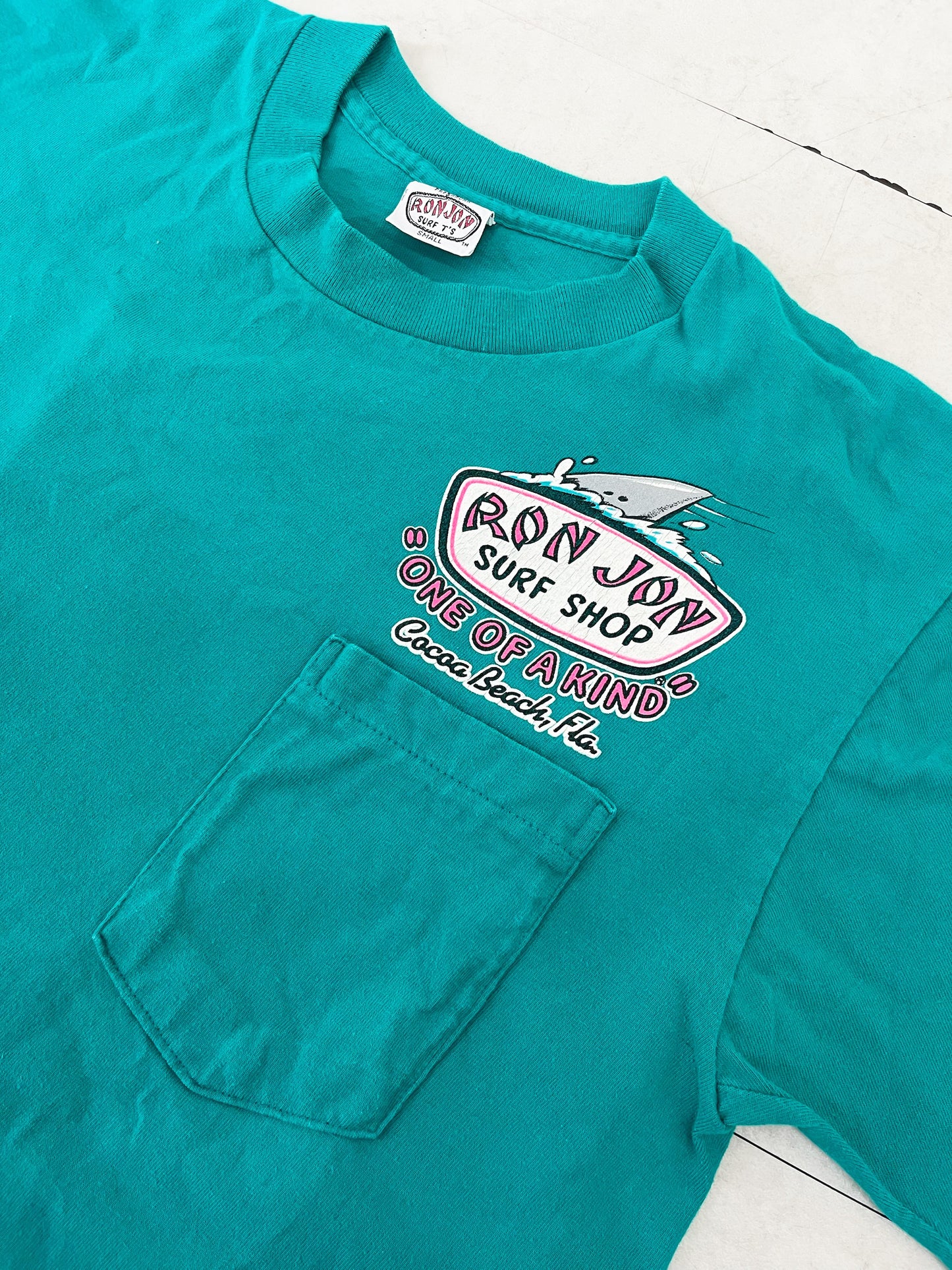 80's RONJON SURF SHOP Surf Cruiser Pocket T-shirt (Size:SMALL)