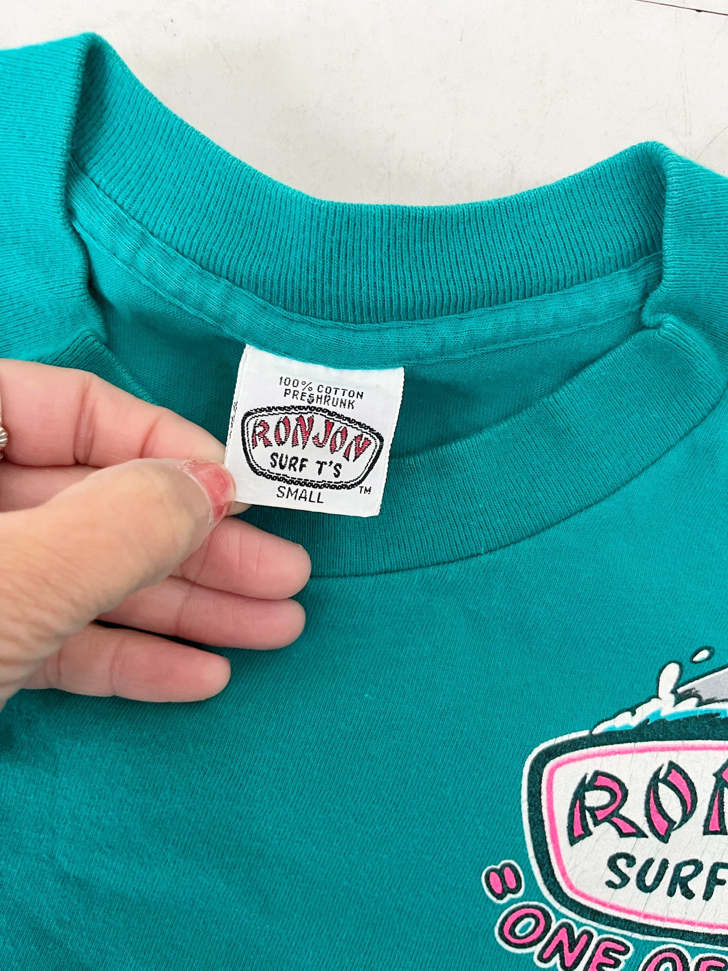 80's RONJON SURF SHOP Surf Cruiser Pocket T-shirt (Size:SMALL)