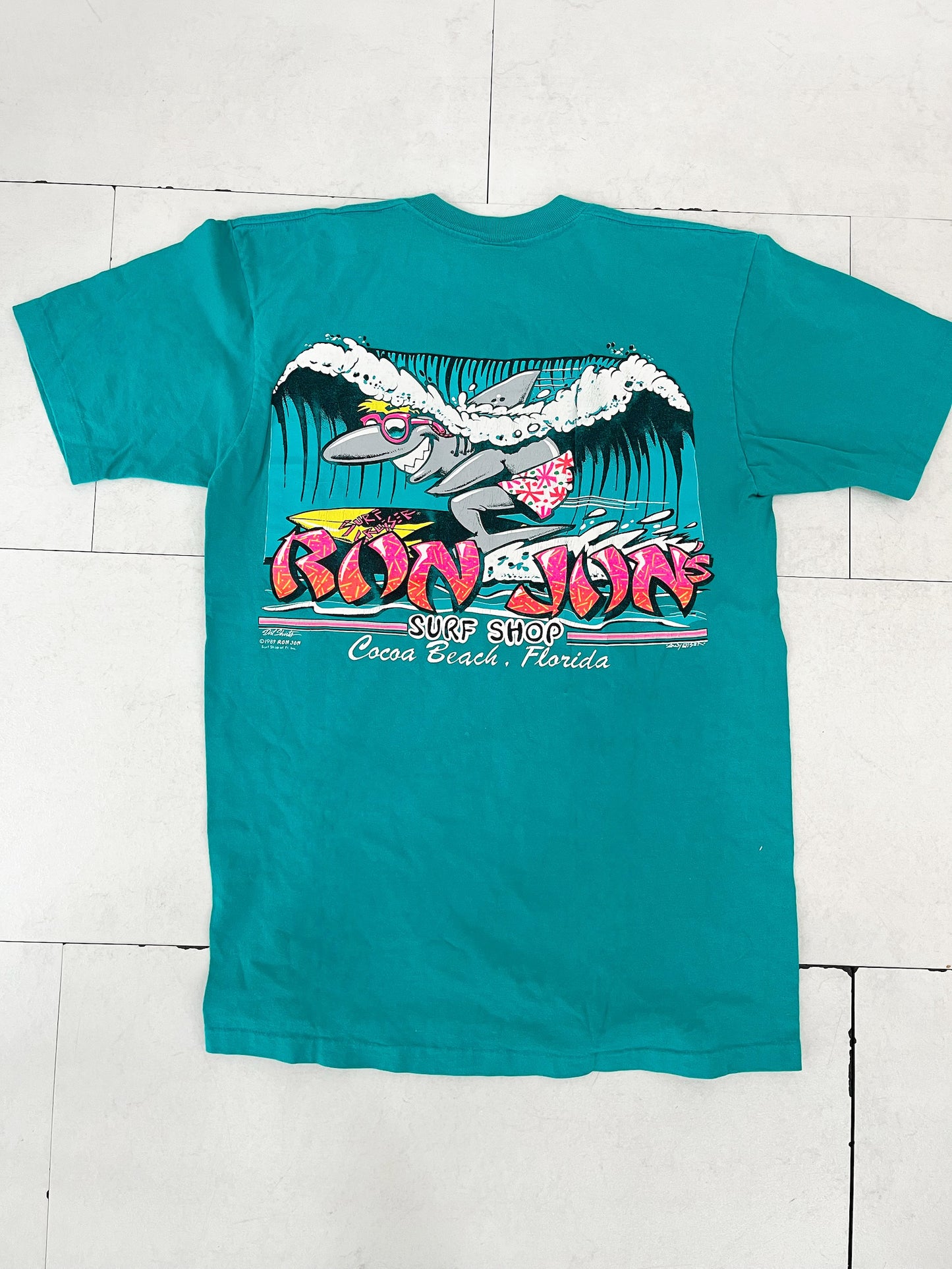 80's RONJON SURF SHOP Surf Cruiser Pocket T-shirt (Size:SMALL)