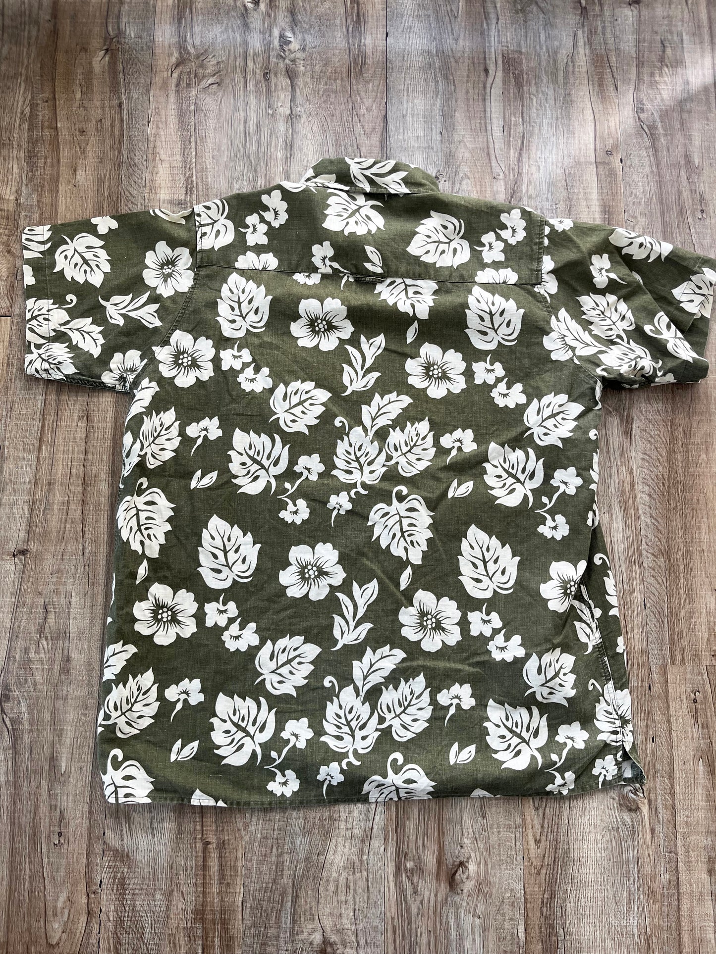 90's fishbone Cotton aloha shirt (men's L)