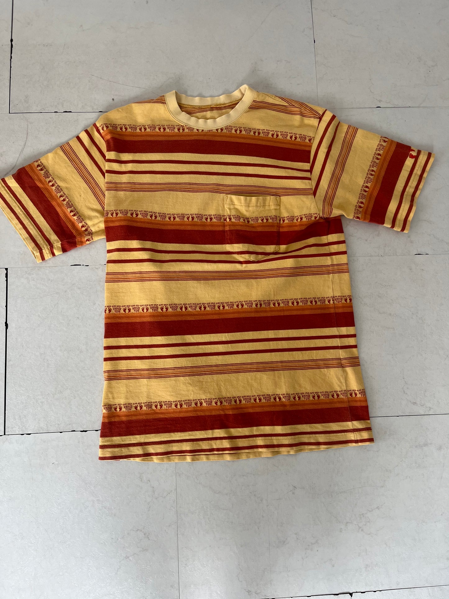 【Hang ten】00's Hang ten Striped Surf Pocket T-Shirt (men's XL)
