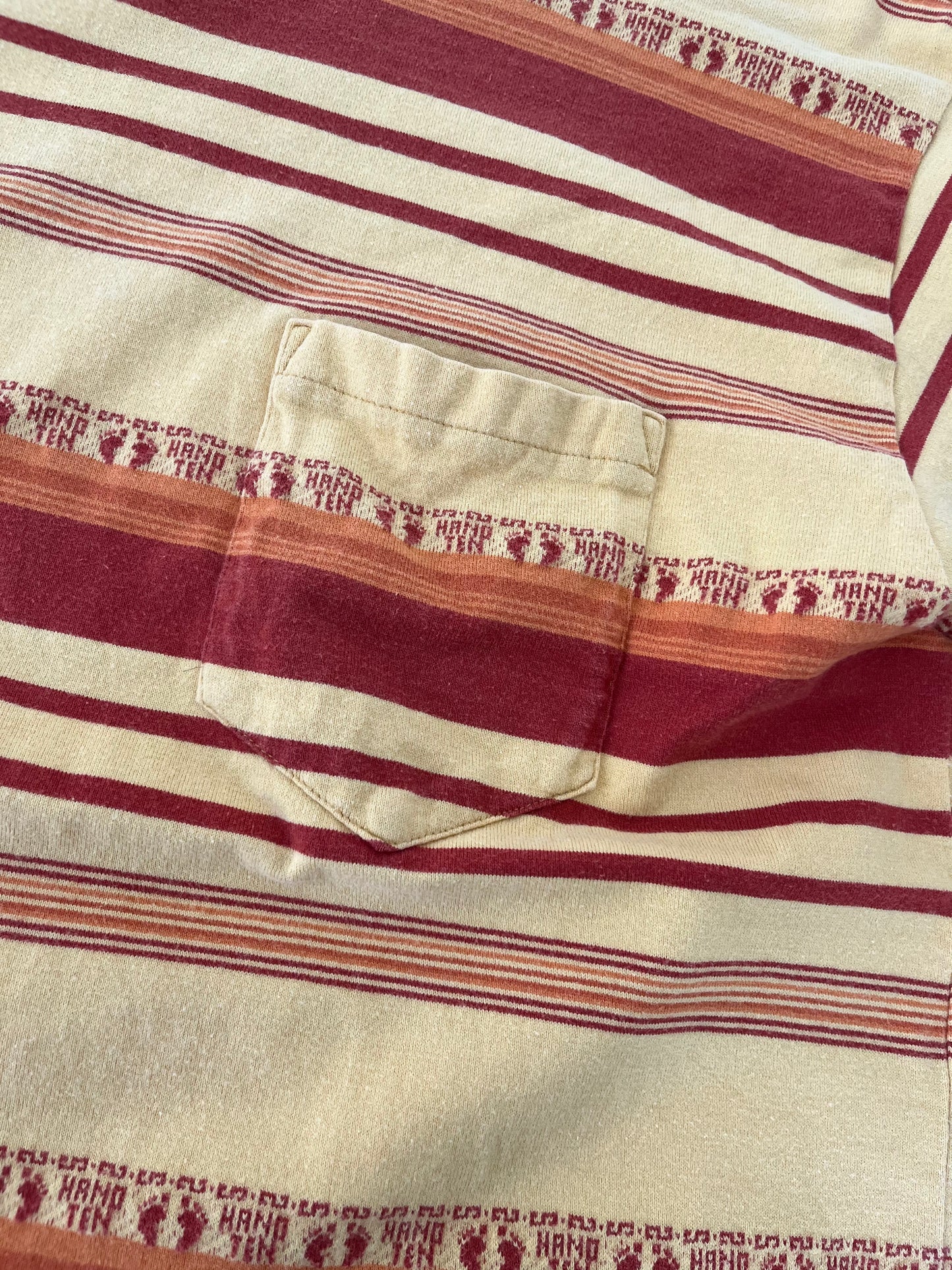 【Hang ten】00's Hang ten Striped Surf Pocket T-Shirt (men's XL)