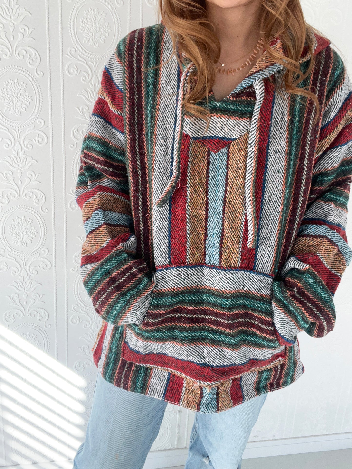 【BORO】MOLINA multi color mexican parka Baja Hoodie (men's XL)