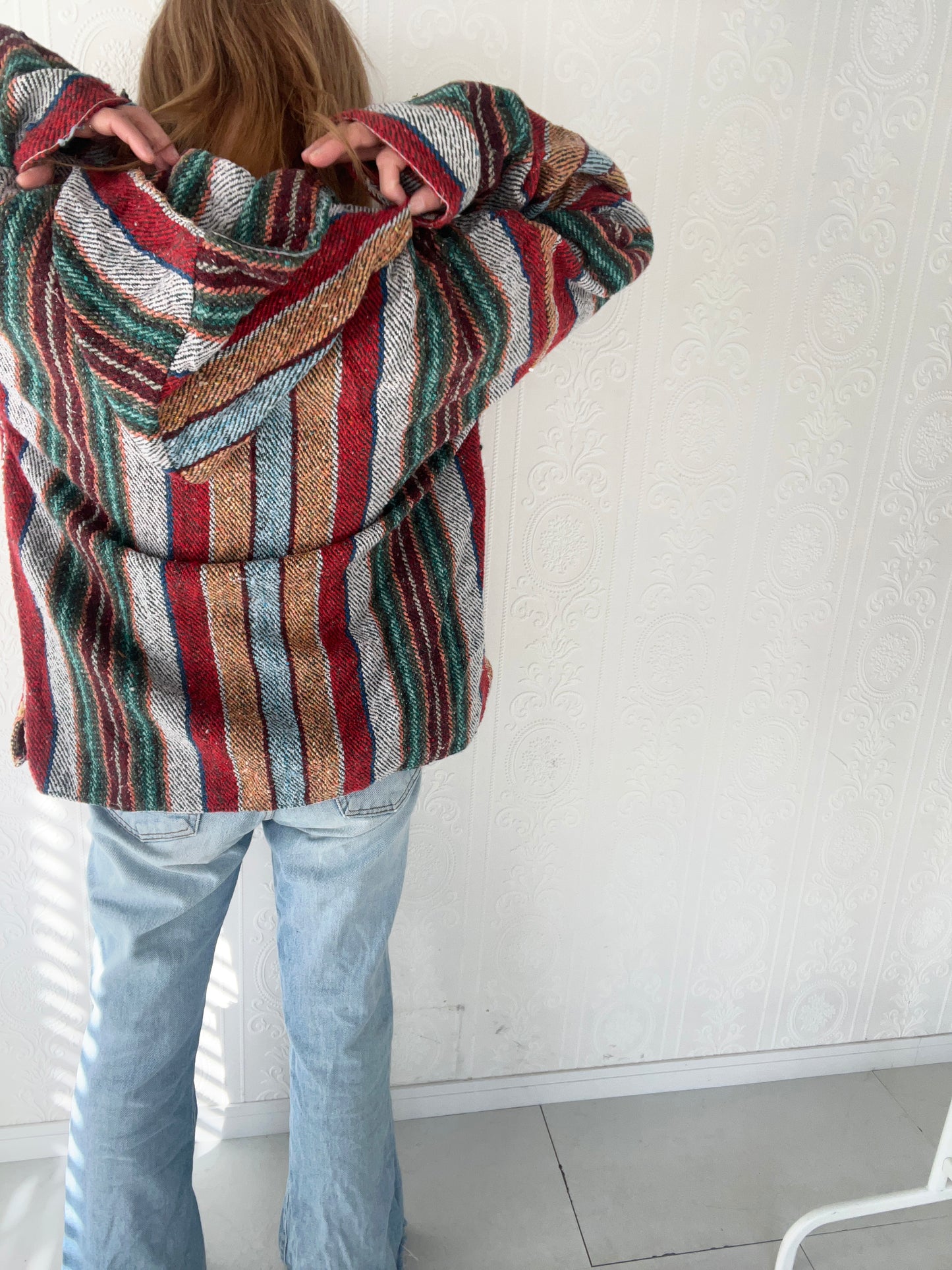 【BORO】MOLINA multi color mexican parka Baja Hoodie (men's XL)