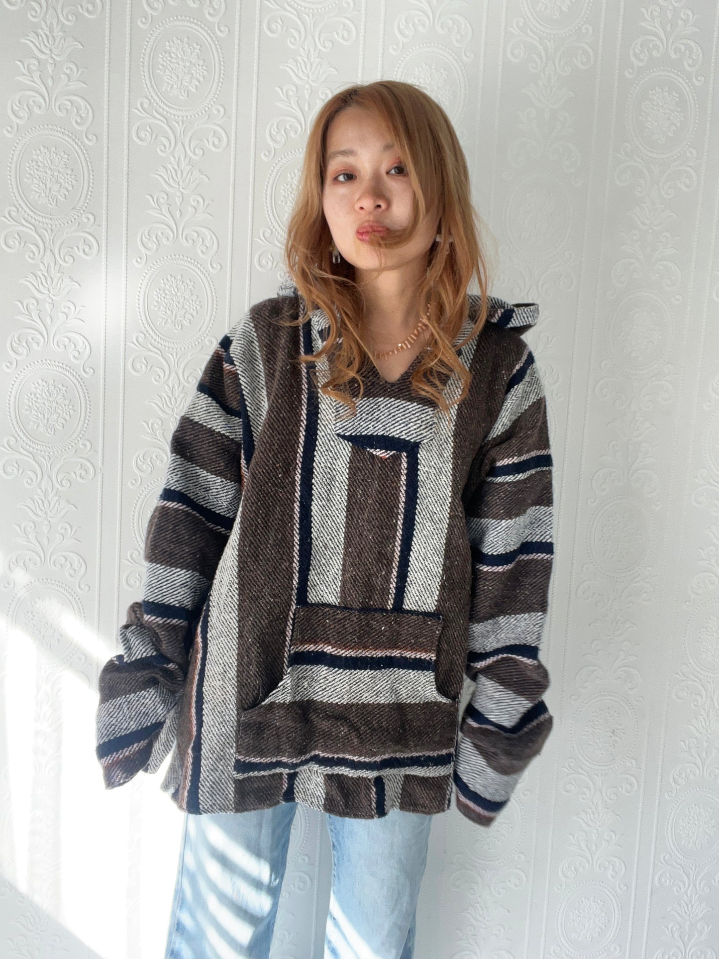 Brown color mexican parka Baja Hoodie (men's XL相当)