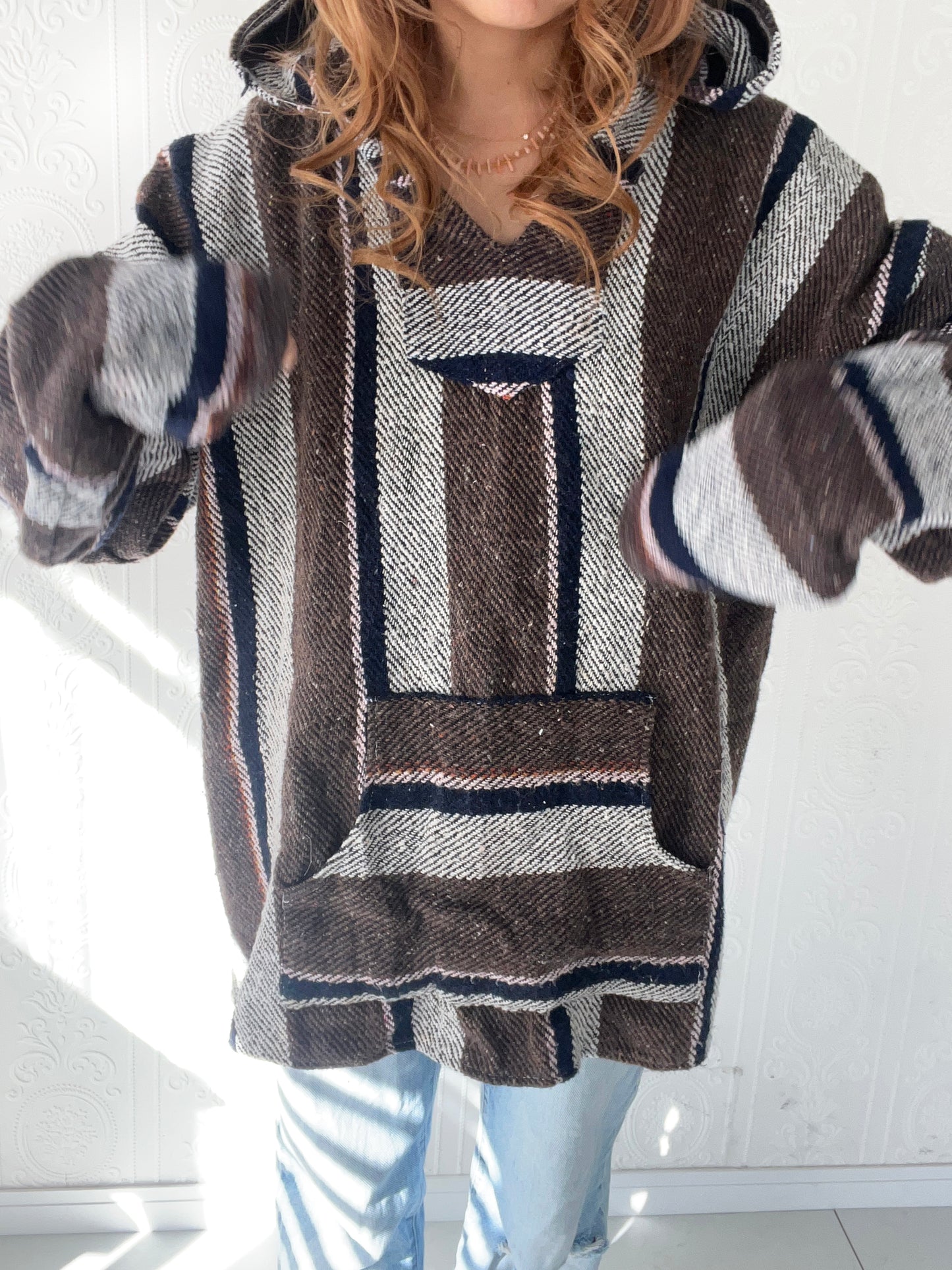 Brown color mexican parka Baja Hoodie (men's XL相当)