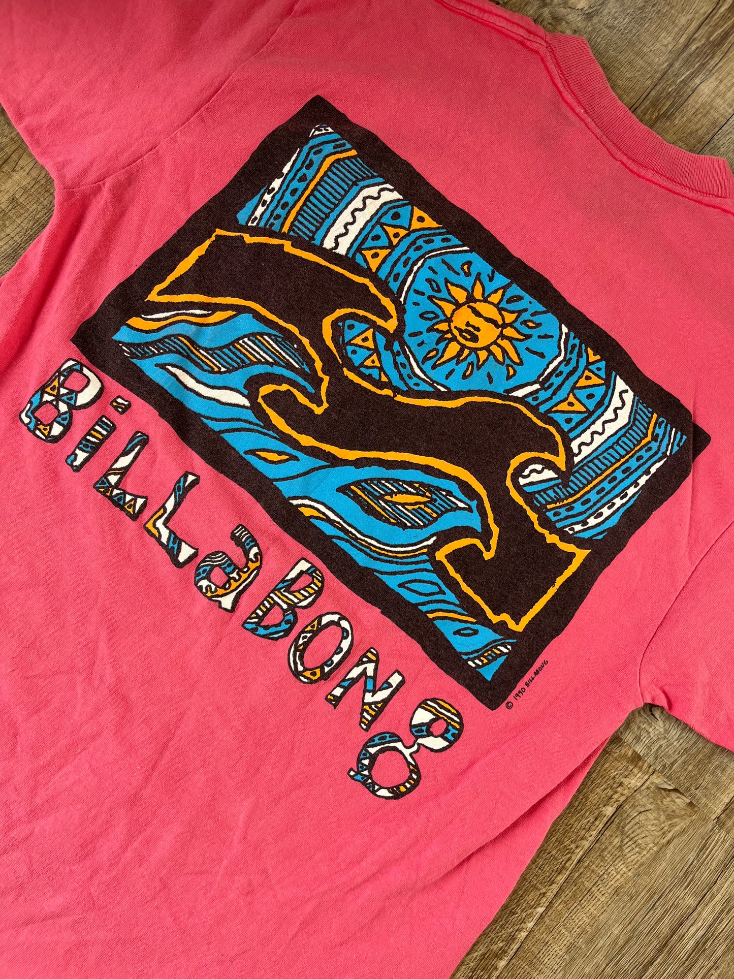 【Billabong】90's billabong 1990 Pink T-shirt(men's M)