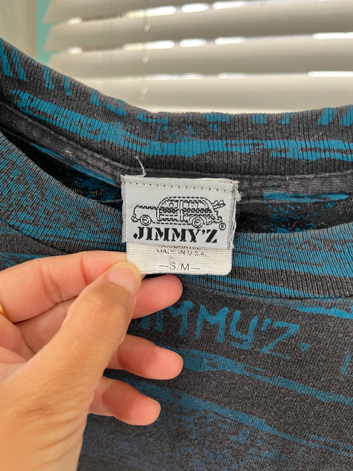 90's Jimmy'Z All-over pattern T-shit Made in USA (size S/M)