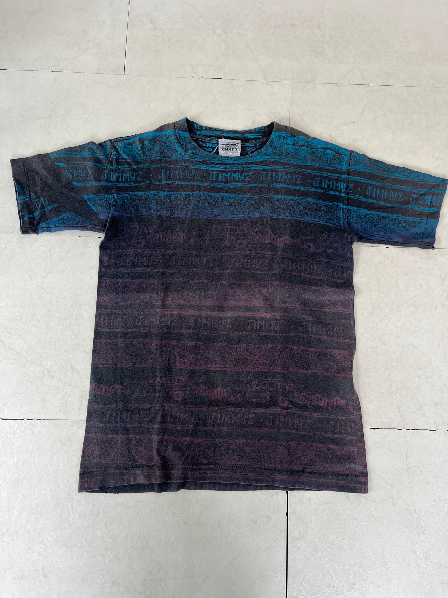 90's Jimmy'Z All-over pattern T-shit Made in USA (size S/M)