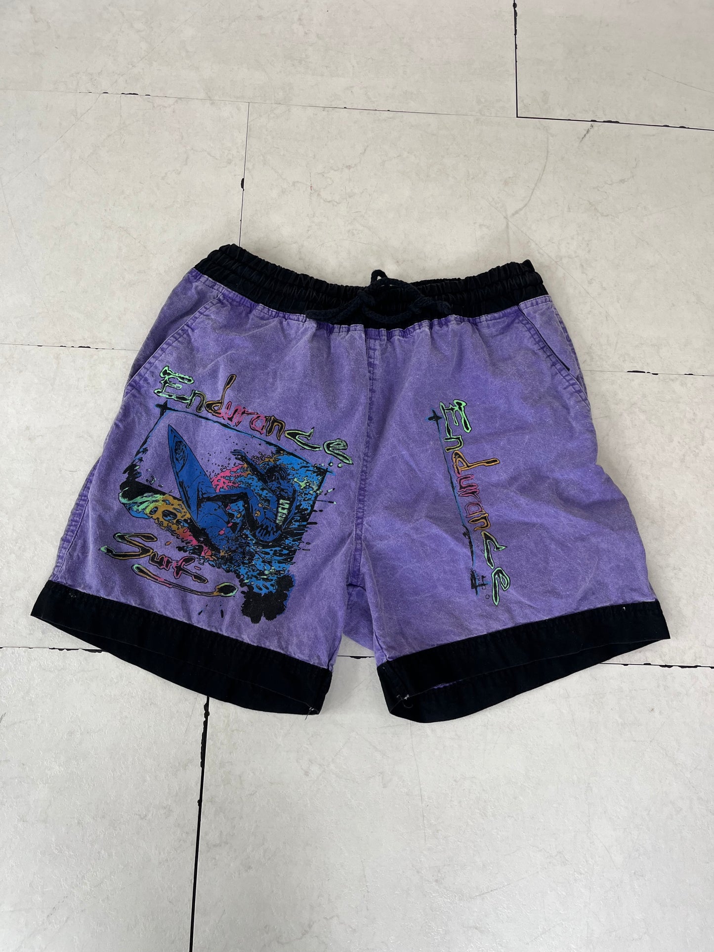 80's Euro vintage Endurance Surf Cotton Beach shorts (men's M ※実際はL相当)