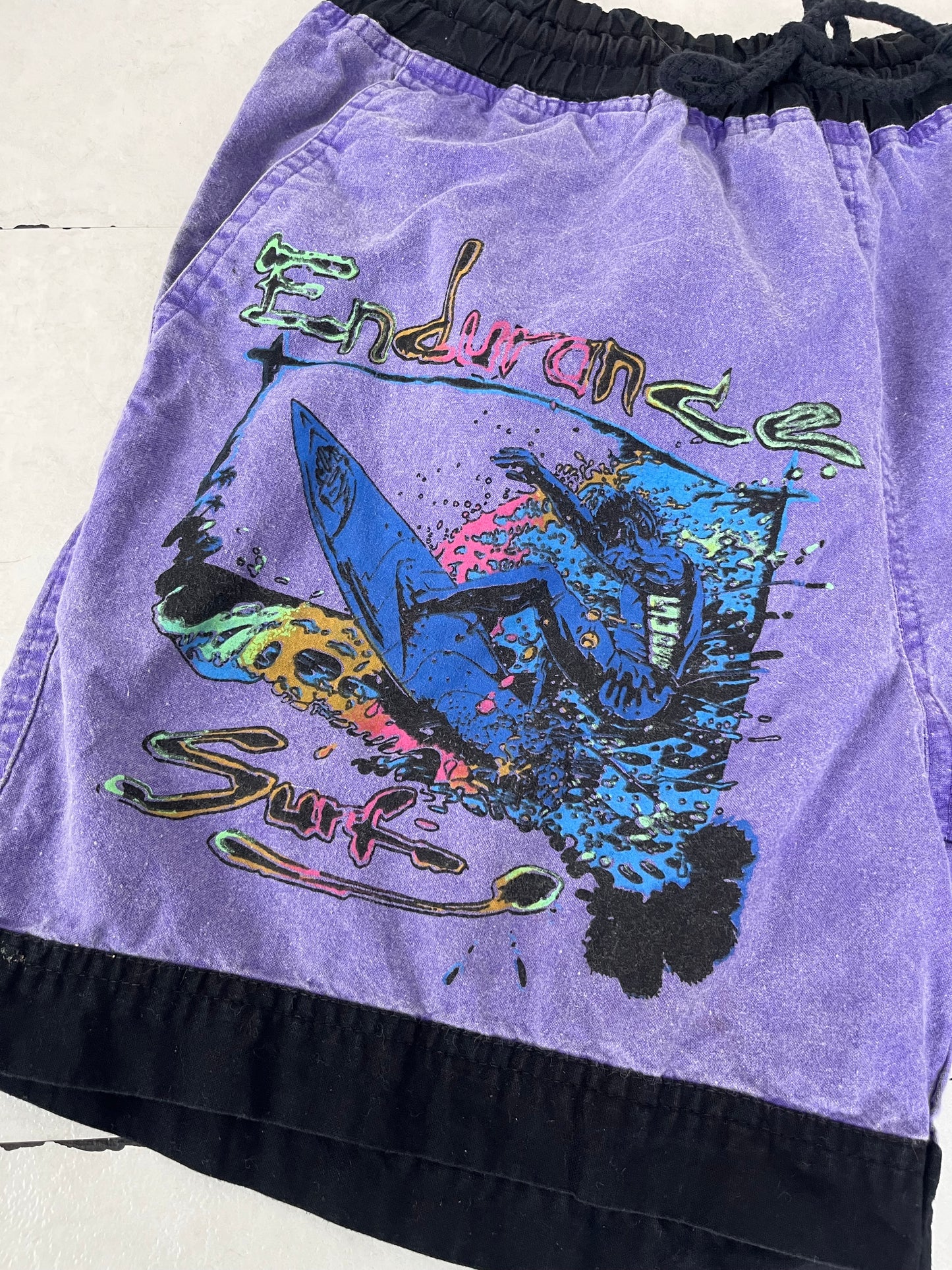 80's Euro vintage Endurance Surf Cotton Beach shorts (men's M ※実際はL相当)