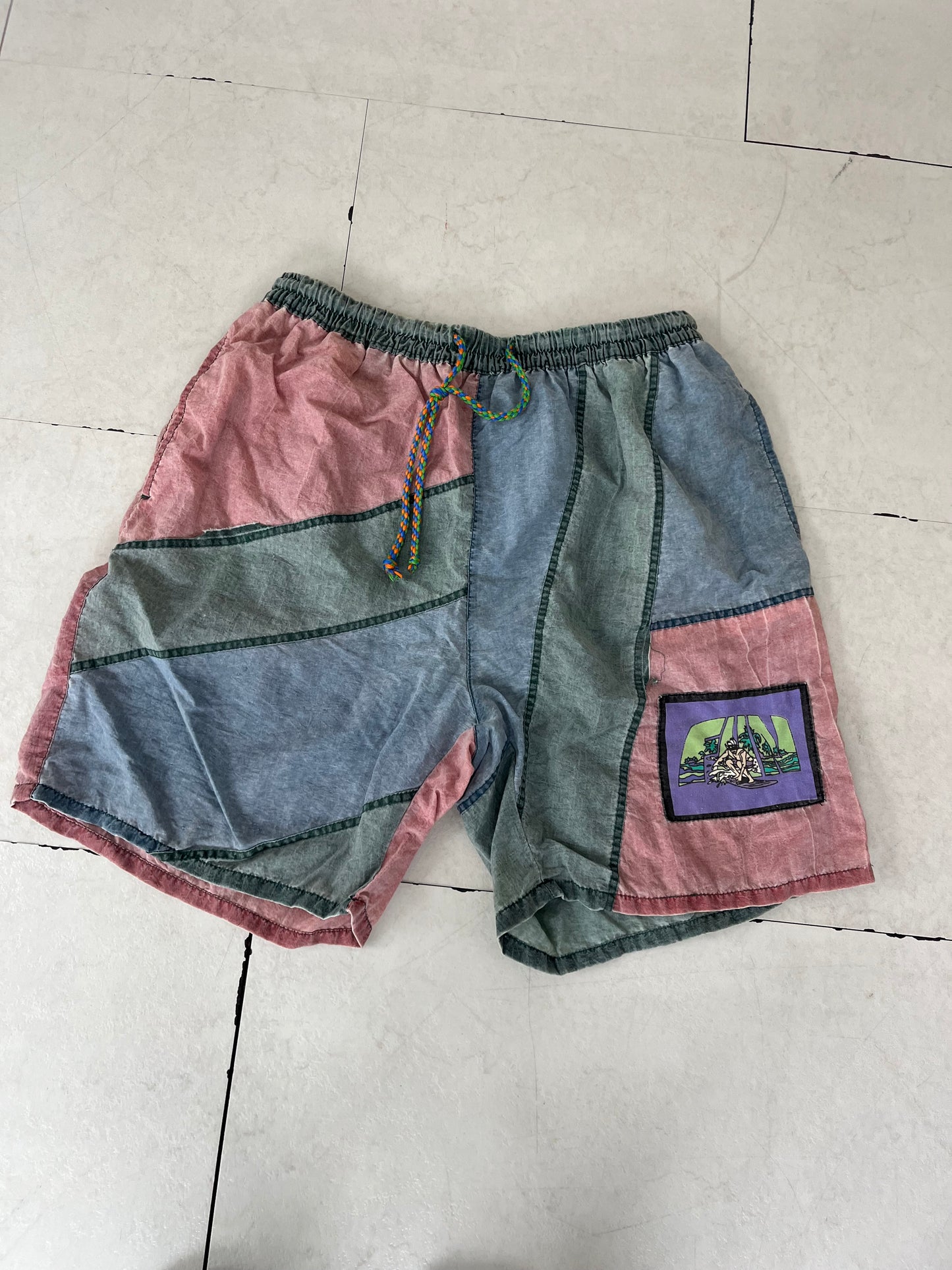 80's Euro vintage Fun surfing Nylon beach shorts (men's M)